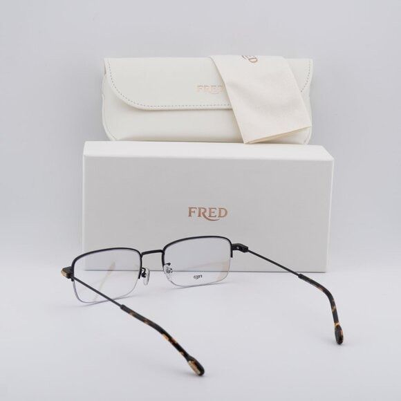 FRED Fred FG50007U 002 Eyeglasses Black 56mm Rectangle Frame Size ONE SIZE - 10 Thumbnail