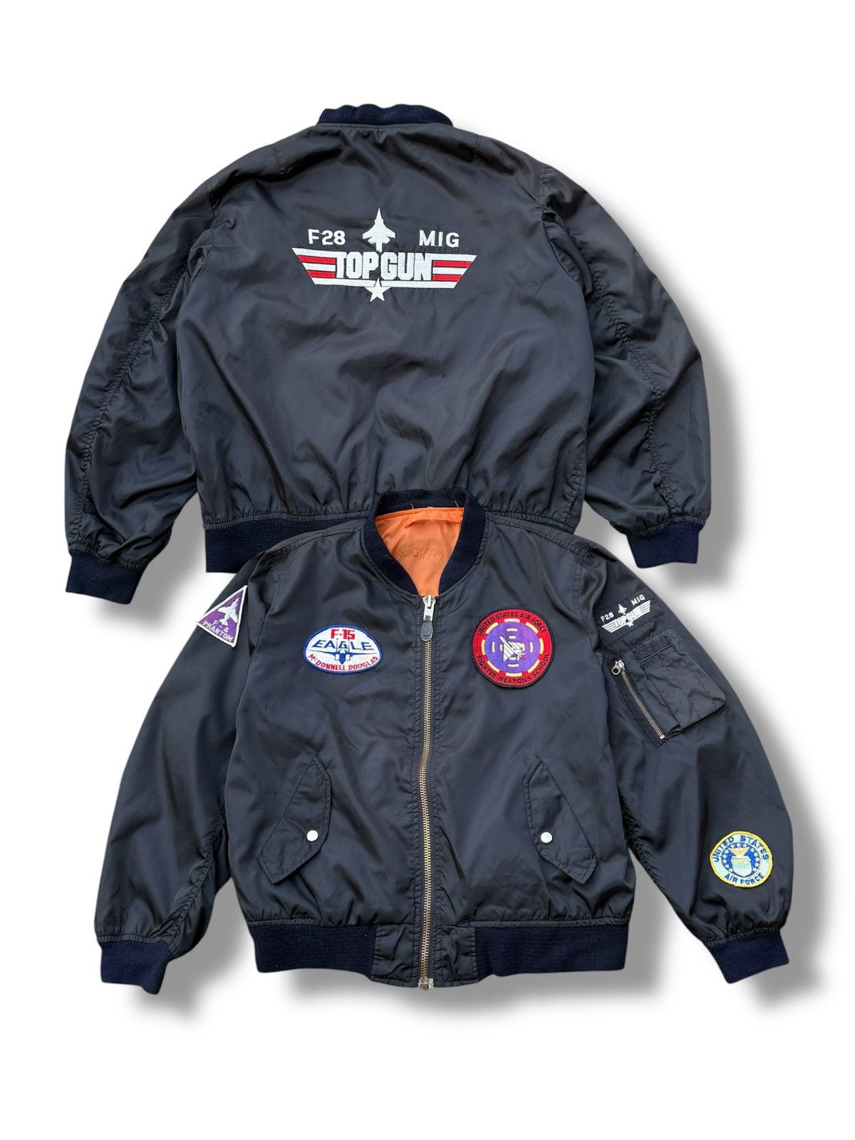 Vintage Vintage Top Gun Ma-1 Intermediate Bomber Jacket Rever Size US XL / EU 56 / 4 - 1 Thumbnail