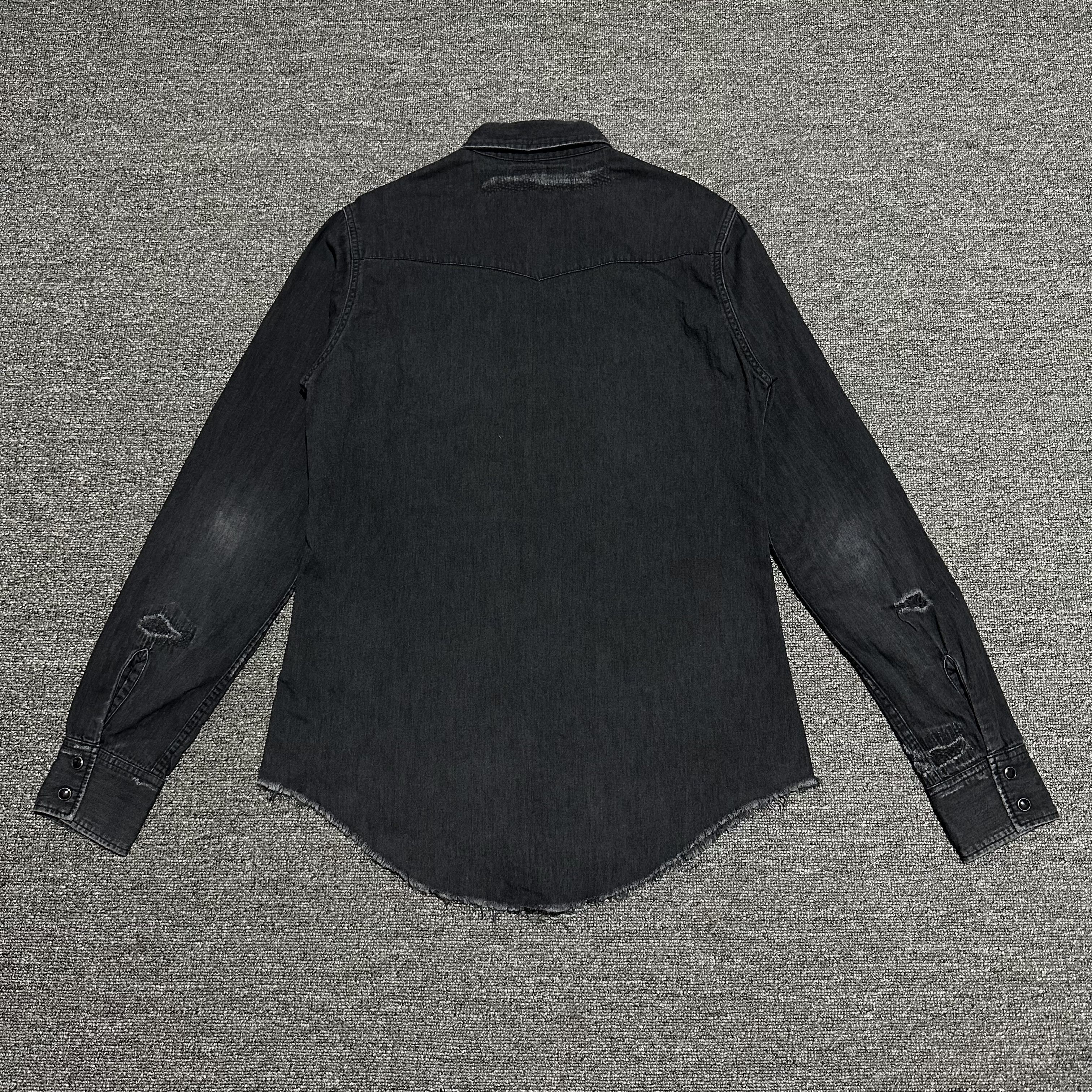 Hedi Slimane × Saint Laurent Paris Saint Laurent by Hedi Slimane Distressed Western Denim Shirt Size US XS / EU 42 / 0 - 6 Thumbnail