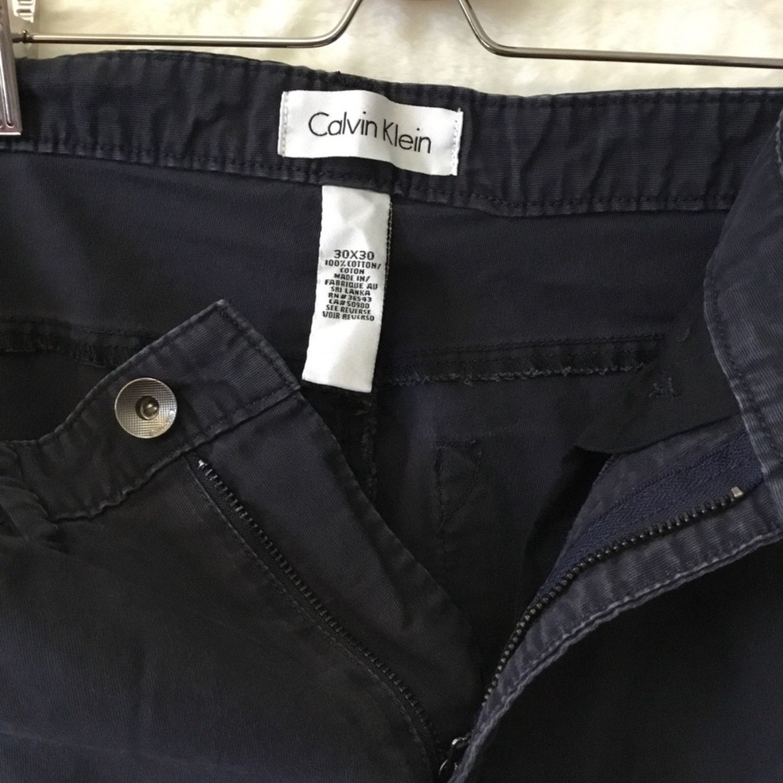 Calvin Klein Calvin Klein Black Men's Straight-Leg Flat Front Chinos Size US 30 / EU 46 - 9 Thumbnail