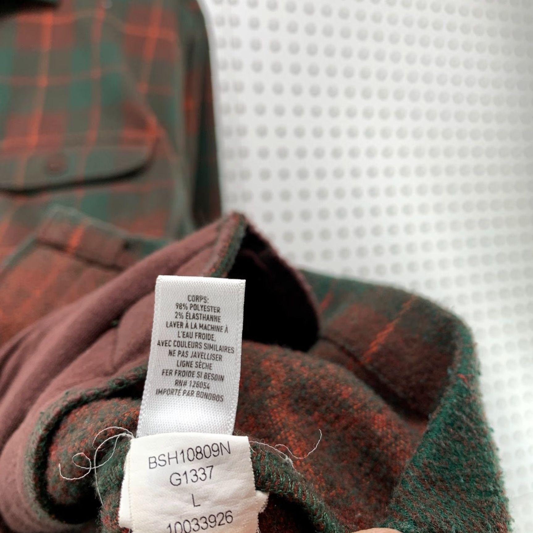Bonobos Bonobos Button Shirt Jacket Mens Large Green Plaid Flannel Sportsman Shacket Size US L / EU 52-54 / 3 - 6 Thumbnail