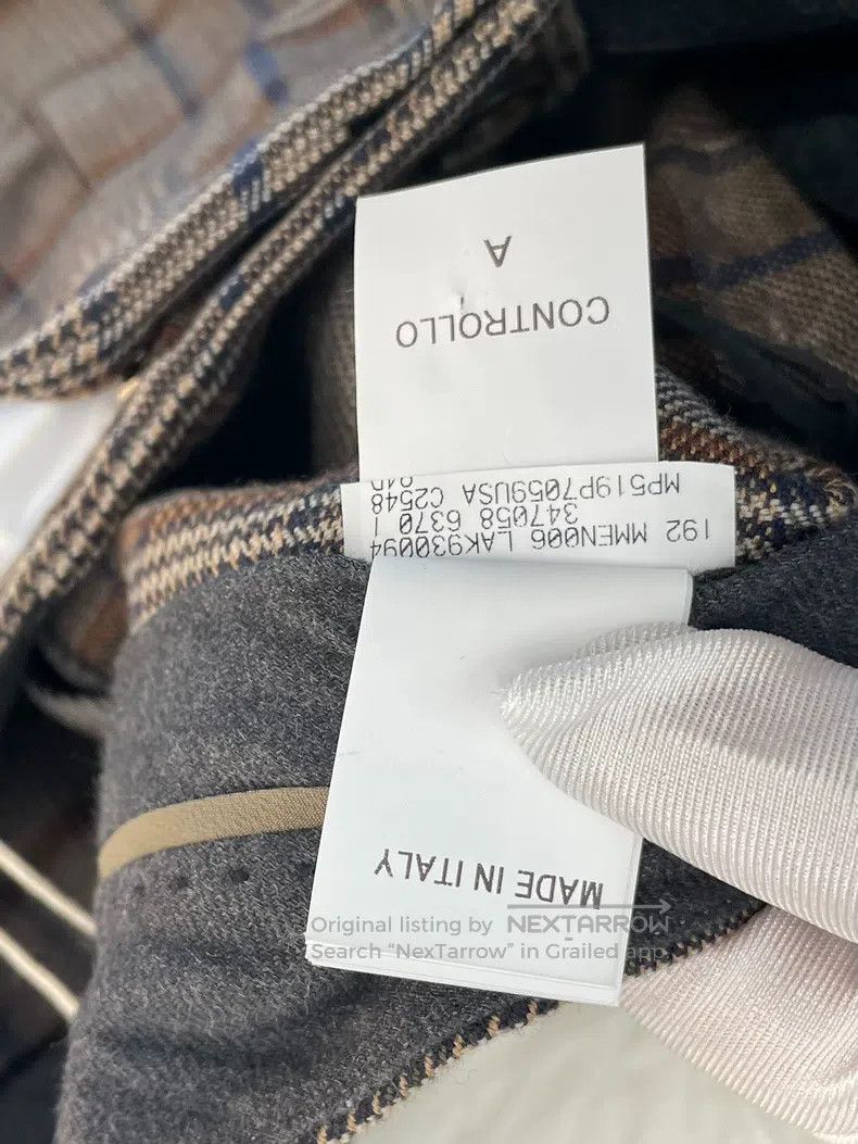 Brunello Cucinelli Brunello Cucinelli Caramel Plaid New Wool Long Trousers Size 26" / US 2 / IT 38 - 5 Thumbnail
