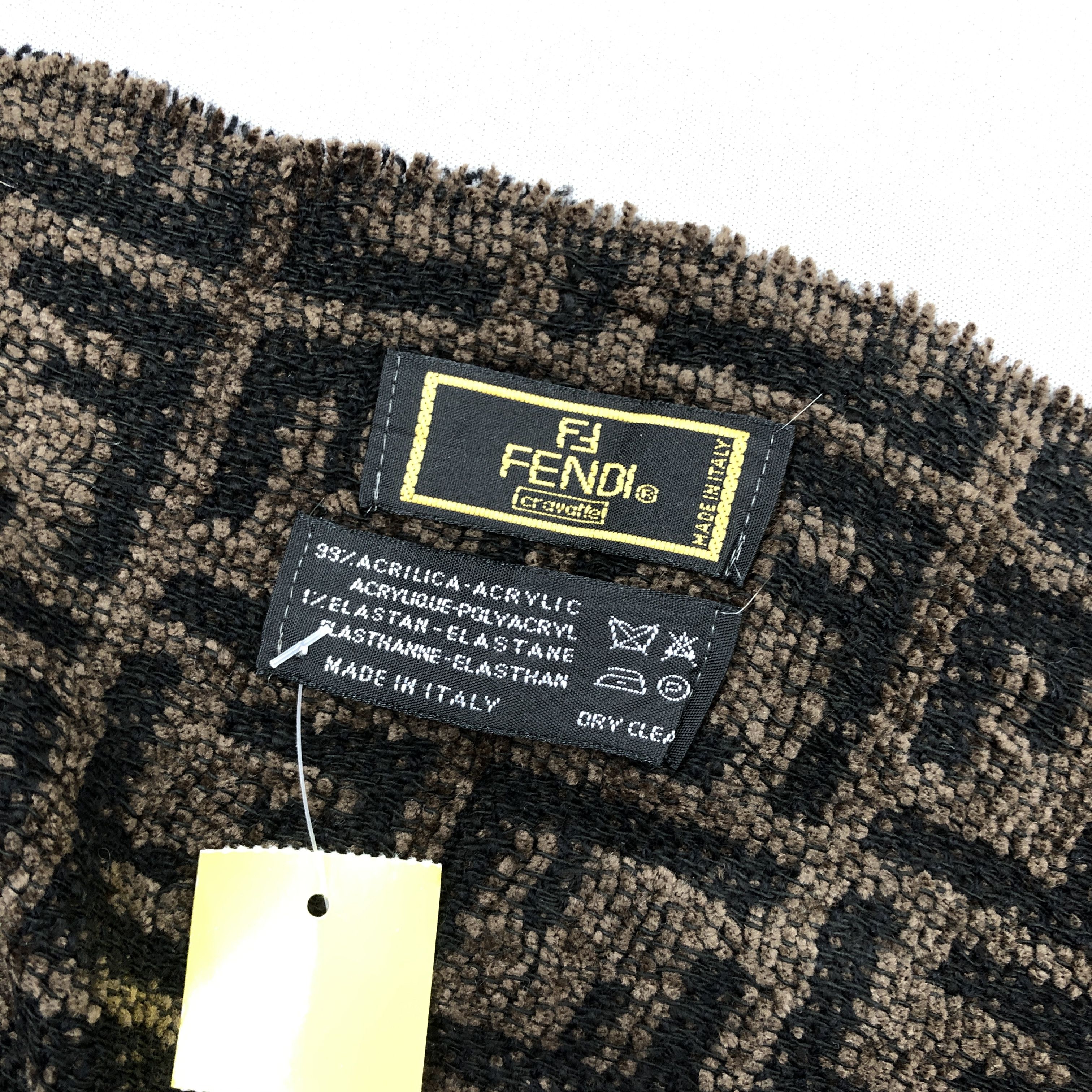 Fendi × Vintage Vintage Fendi Scarf Muffler Wool Fendi Roma Monogram Scarves Size ONE SIZE - 4 Thumbnail