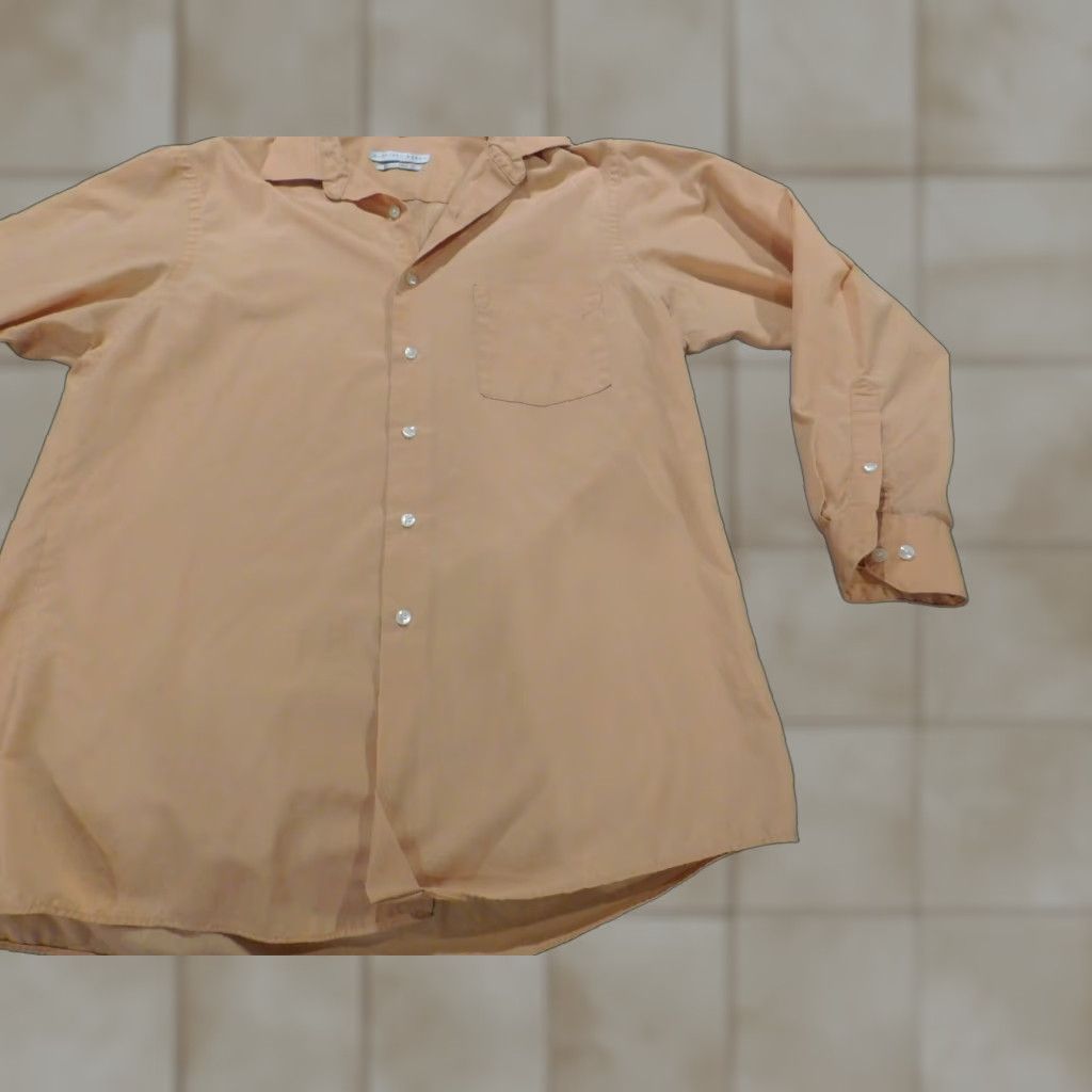 Geoffrey Beene Geofrey Beene Mens Shirt 15.5 peach button down wrinkle free Set? Size US L / EU 52-54 / 3 - 1 Thumbnail