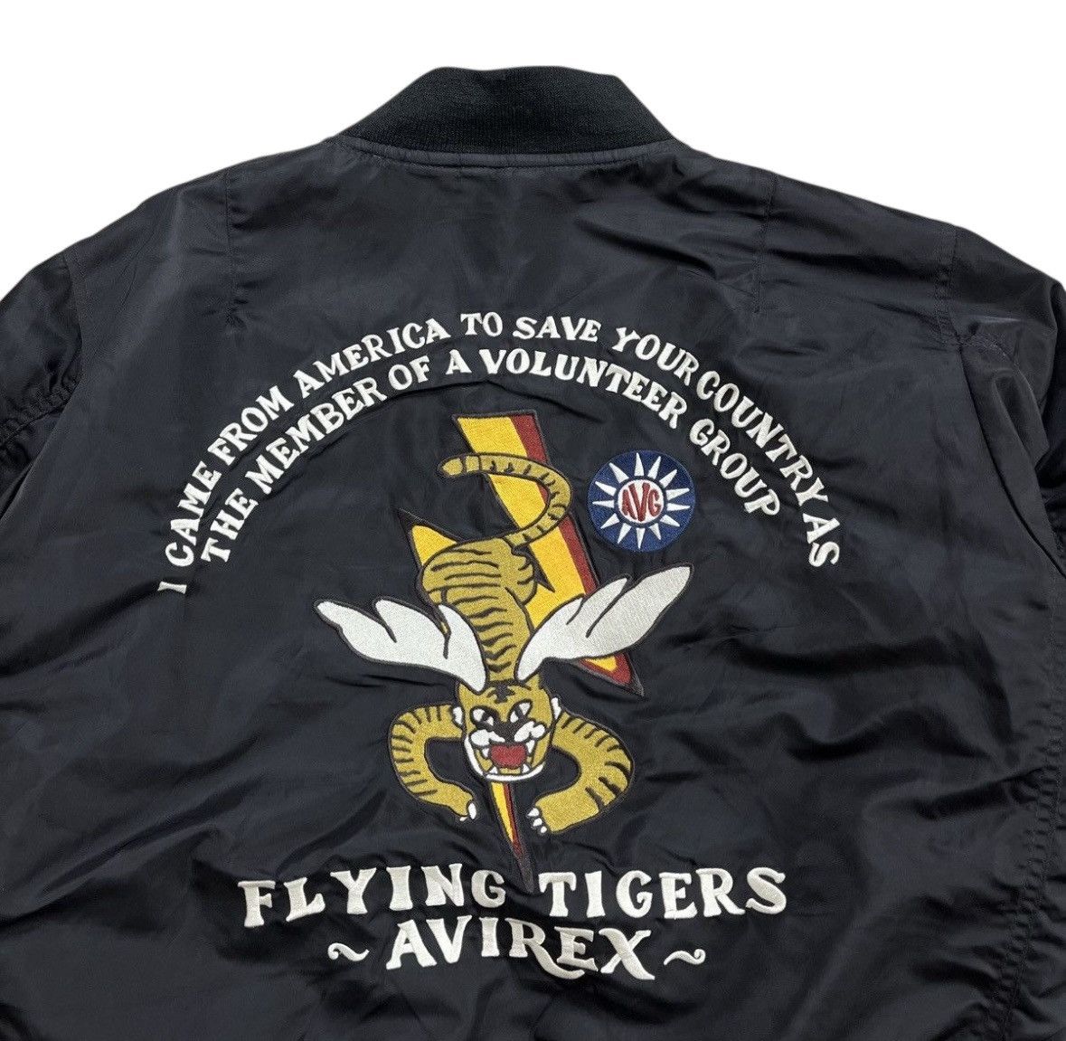 Avirex RARE PIECE!! 1990s Avirex FLYING TIGERS Bomber Jacket USA Size US L / EU 52-54 / 3 - 5 Thumbnail