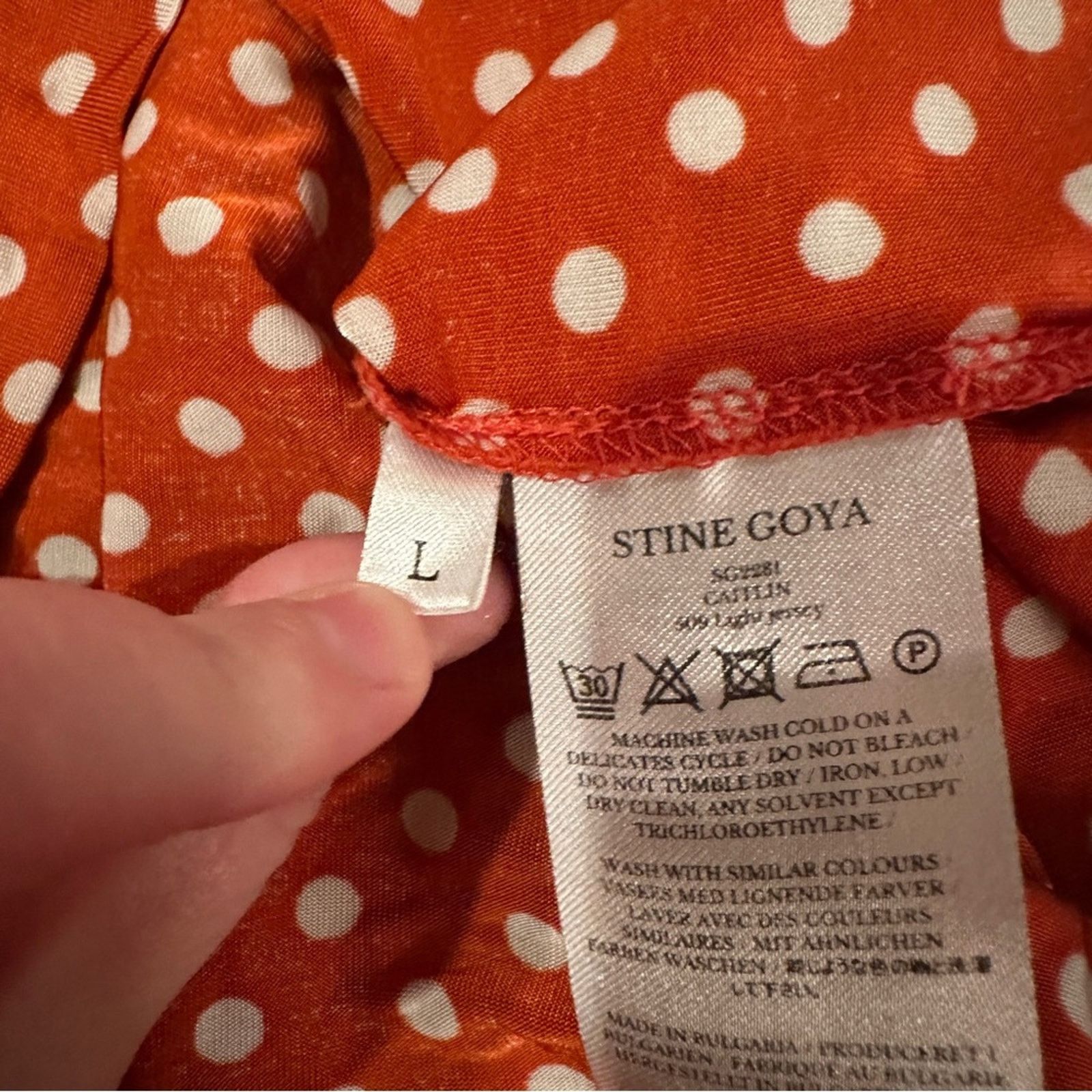 Stine Goya RTR Stine Goya Caitlin Orange & White Polka Dot Midi Dress L Size L / US 10 / IT 46 - 8 Thumbnail