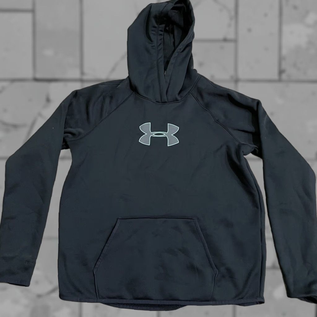 Under Armour VINTAGE Under Armour Hoodie Adult L Black Stretchy Pullover Thumb Holes Activewear Unisex Size L / US 10 / IT 46 - 1 Thumbnail