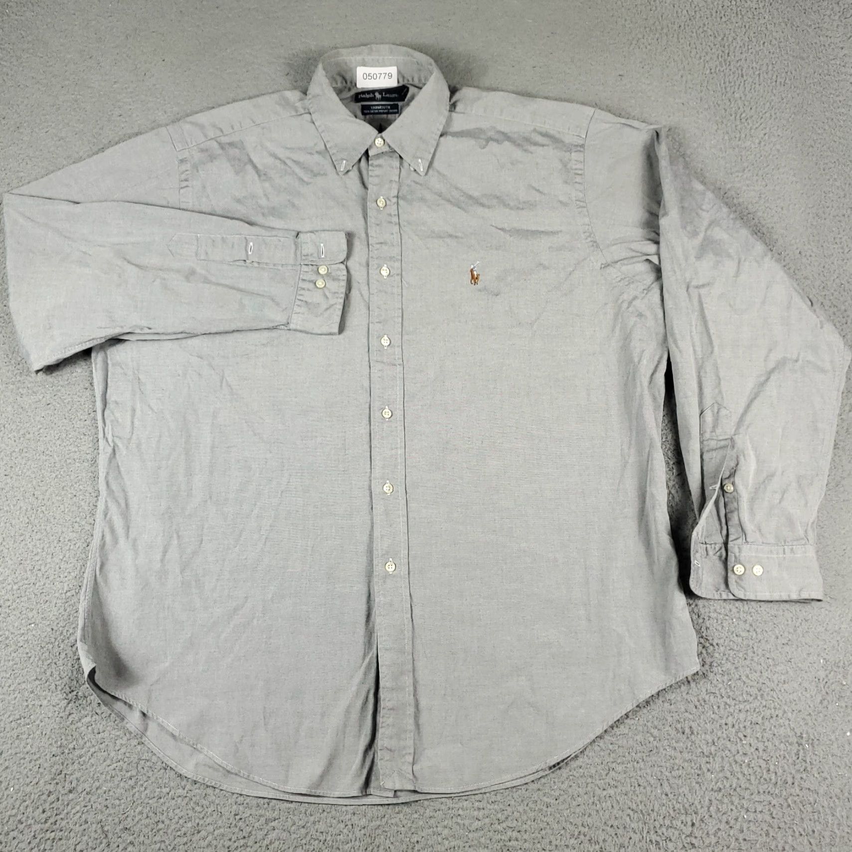 Ralph Lauren Ralph Lauren Dress Shirt Mens Size 17 Gray Long Sleeve Button-Up Classic Size 46R - 3 Thumbnail