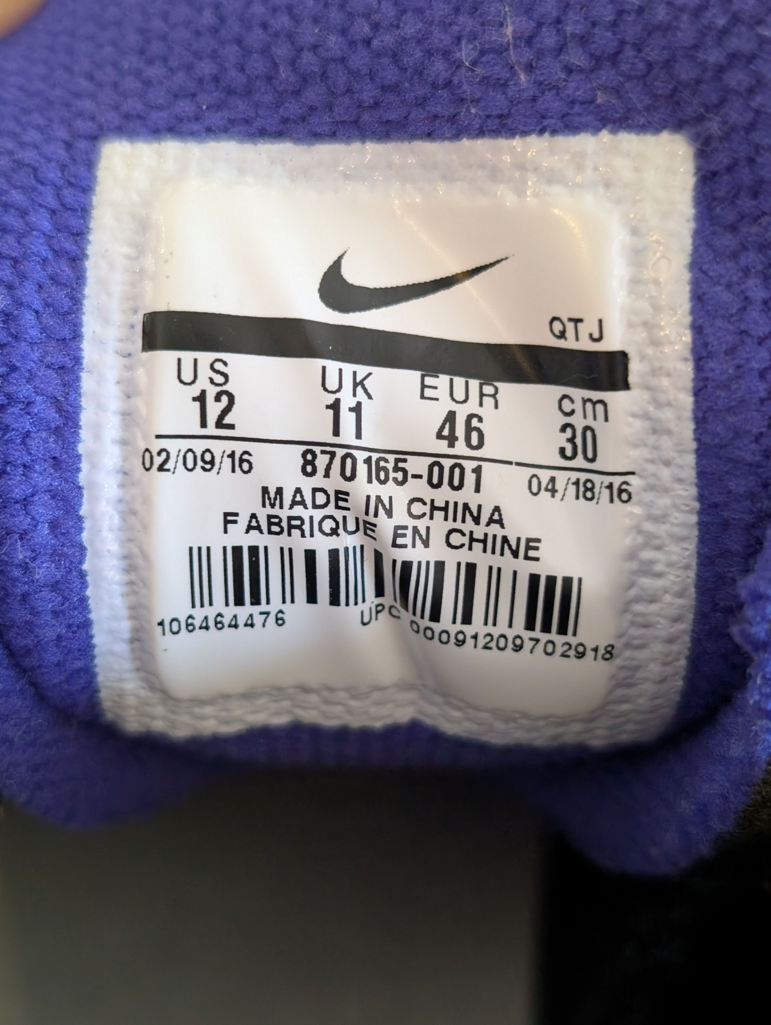 Nike Nike Air Max 96 XX 'Black Dark Concord' 2016 Size US 12 / EU 45 - 9 Thumbnail