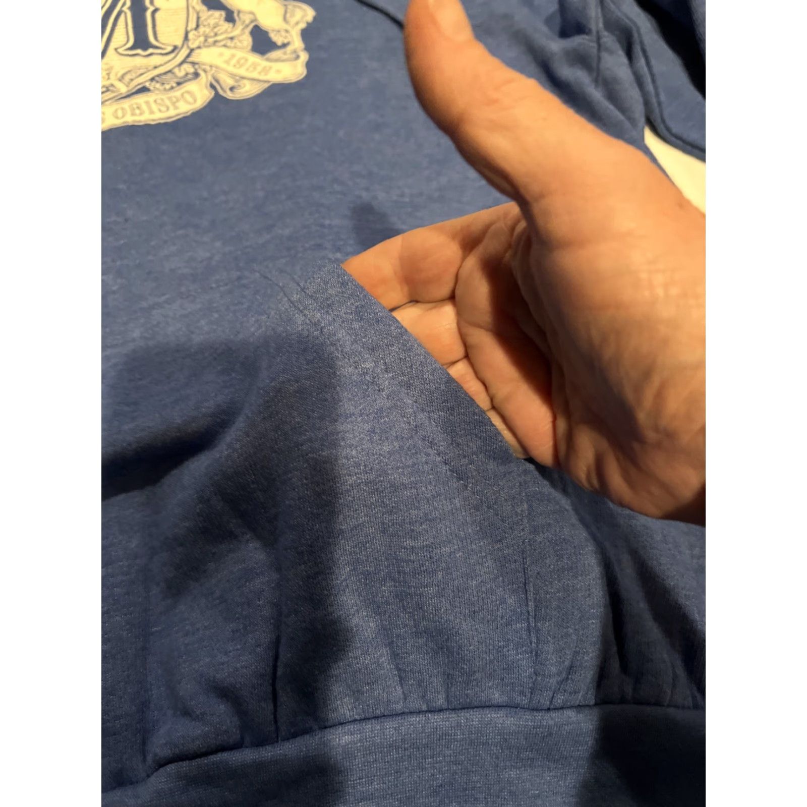 Vintage MV Sport Hoodie Mens XL Blue Official Madonna Inn Hotel San Luis Obispo Sweatshirt Hooded Crew Neck Graphic Print Pockets Logo Vintage: No Size US L / EU 52-54 / 3 - 7 Thumbnail