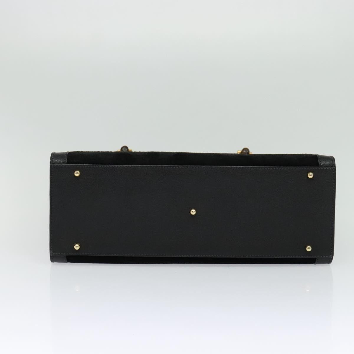 Gucci GUCCI Bamboo Hand Bag Suede Black Gold 002 1095 002 1095 Size ONE SIZE - 9 Thumbnail