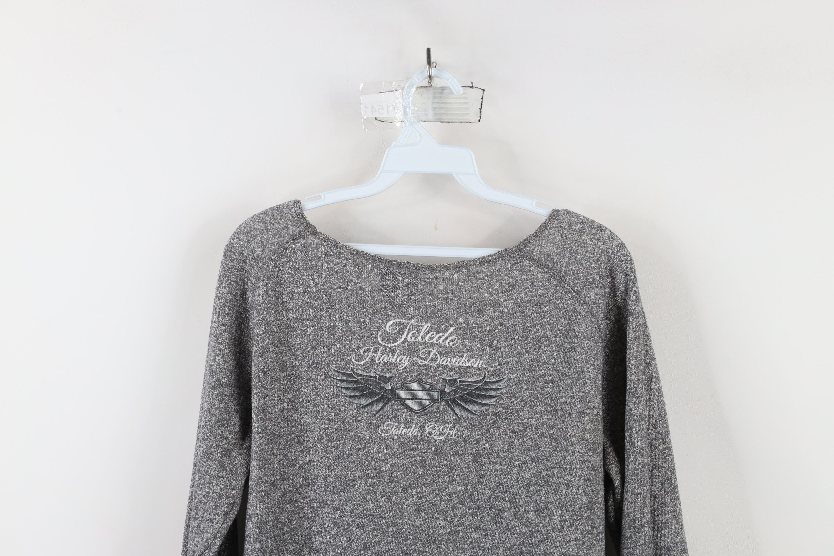 Harley Davidson × Vintage Vintage Harley Davidson Spell Script Jersey Knit Sweatshirt Size M / US 6-8 / IT 42-44 - 10 Thumbnail