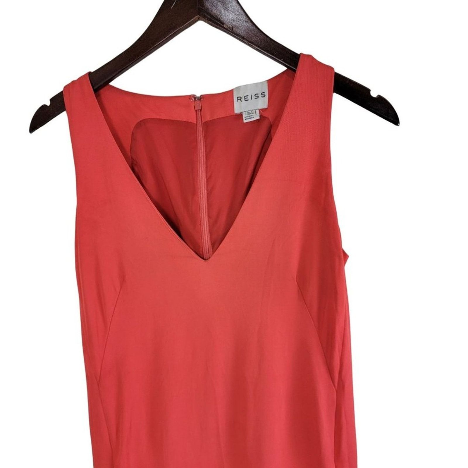 Reiss Reiss Aderyn Coral Deep V-Neck Sheath Dress size 0 Size XS / US 0-2 / IT 36-38 - 10 Thumbnail