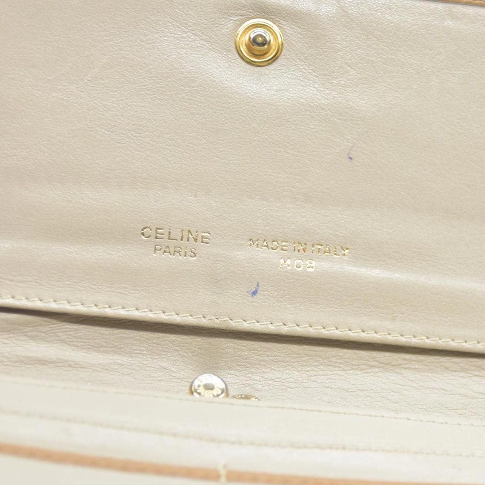 Celine CELINE Macadam Leather Long Bifold Wallet Beige Size ONE SIZE - 12 Thumbnail