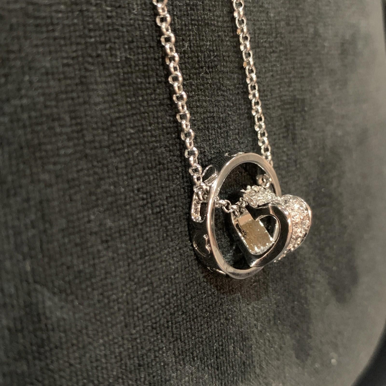 The Unbranded Brand Gorgeous 18k White Gold RGP Necklace And Pendants, Heart Size ONE SIZE - 5 Thumbnail