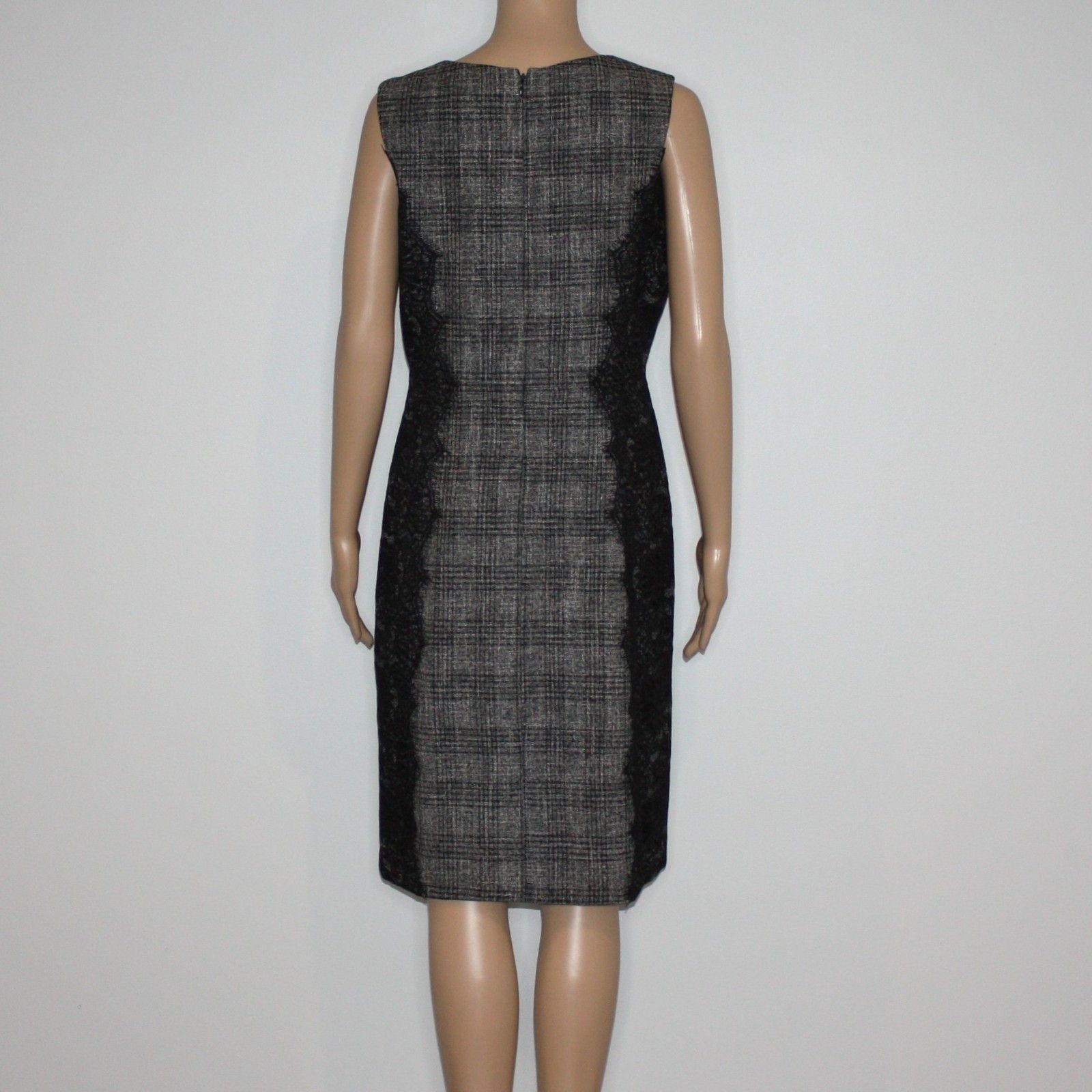 Other Chetta B Black Plaid & Lace Sleeveless Dress NWT MSRP $158 Size M / US 6-8 / IT 42-44 - 7 Thumbnail