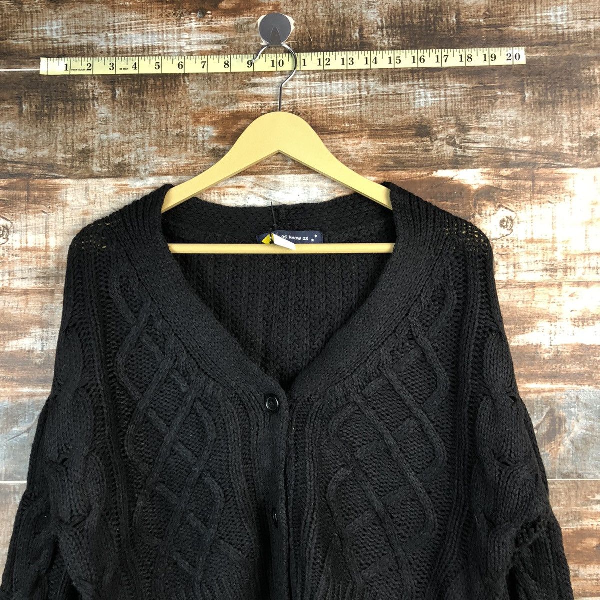 Homespun Knitwear As Know As Black croptop Cardigan Knitwear #A2324 Size L / US 10 / IT 46 - 2 Thumbnail