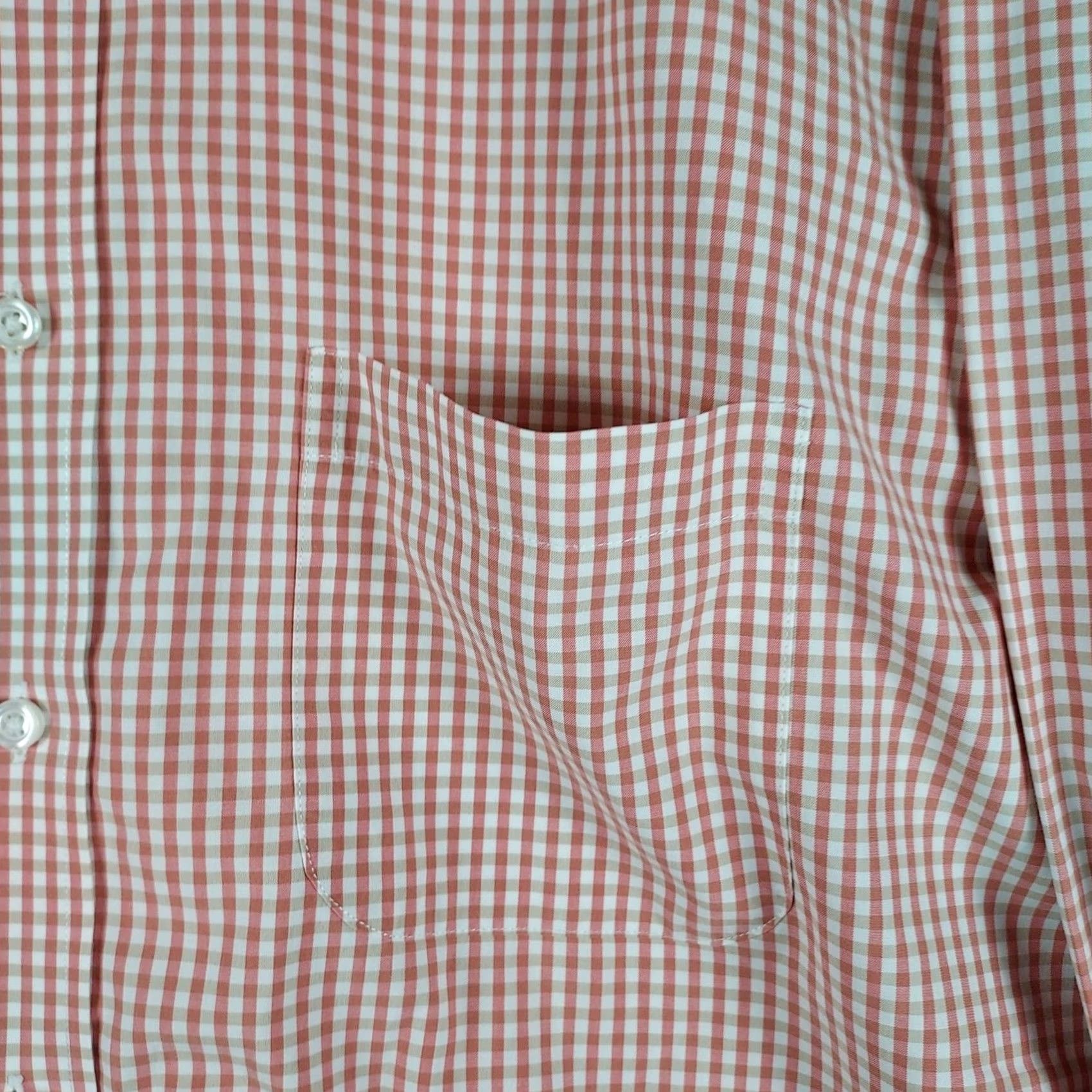 Jos. A. Bank Jos A Bank Dress Shirt Red Plaid Button Up Cotto 2XL Men’s Long Sleeve Collared Travel Shirt Regular Fit Vintage: No Size 48R - 3 Thumbnail