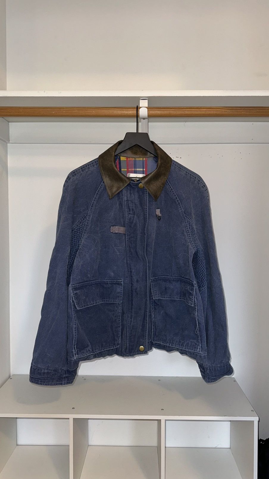 Vintage Y2K Faded Blue Workwear Jacket with Crochet Detailing Size US M / EU 48-50 / 2 - 1 Thumbnail