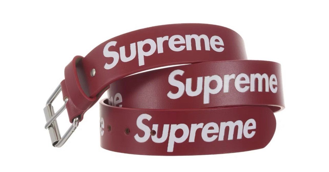 Supreme Supreme Repeat Leather Belt - White Floral Size M | Grailed