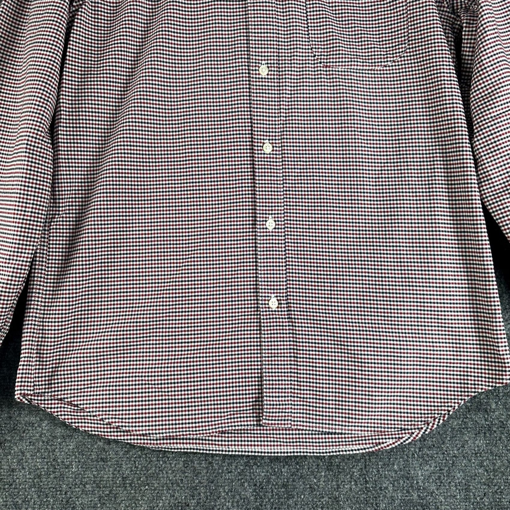 J.Crew J.CREW Shirt Mens M Slim Red White Blue Check Cotton Long Sleeve Button-Down Collar Up Dow Size US M / EU 48-50 / 2 - 2 Thumbnail