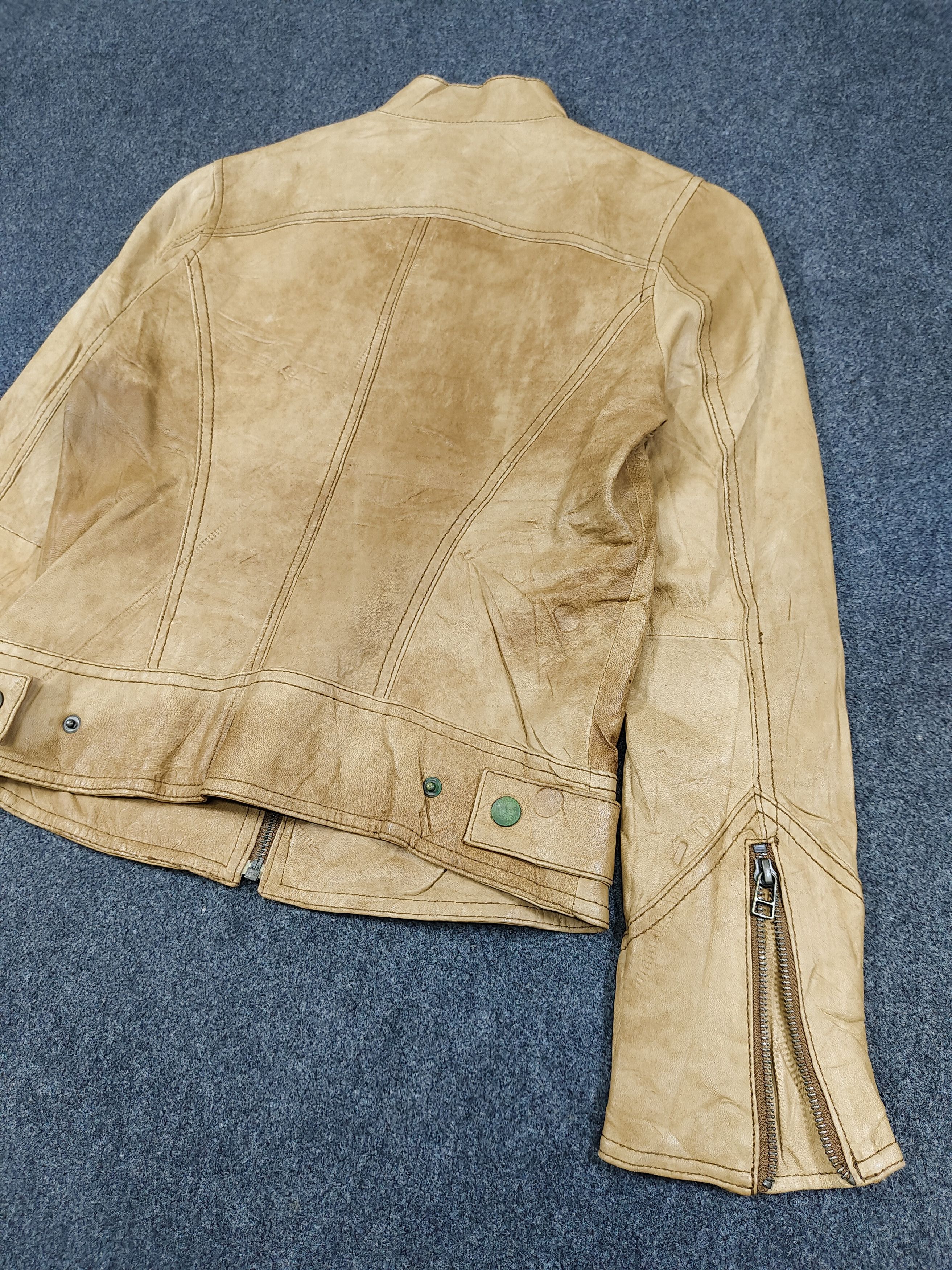 Japanese Brand Letter Back Number🇯🇵Slim Cafe Racer Lamb Leather Jacket Size M / US 6-8 / IT 42-44 - 10 Thumbnail