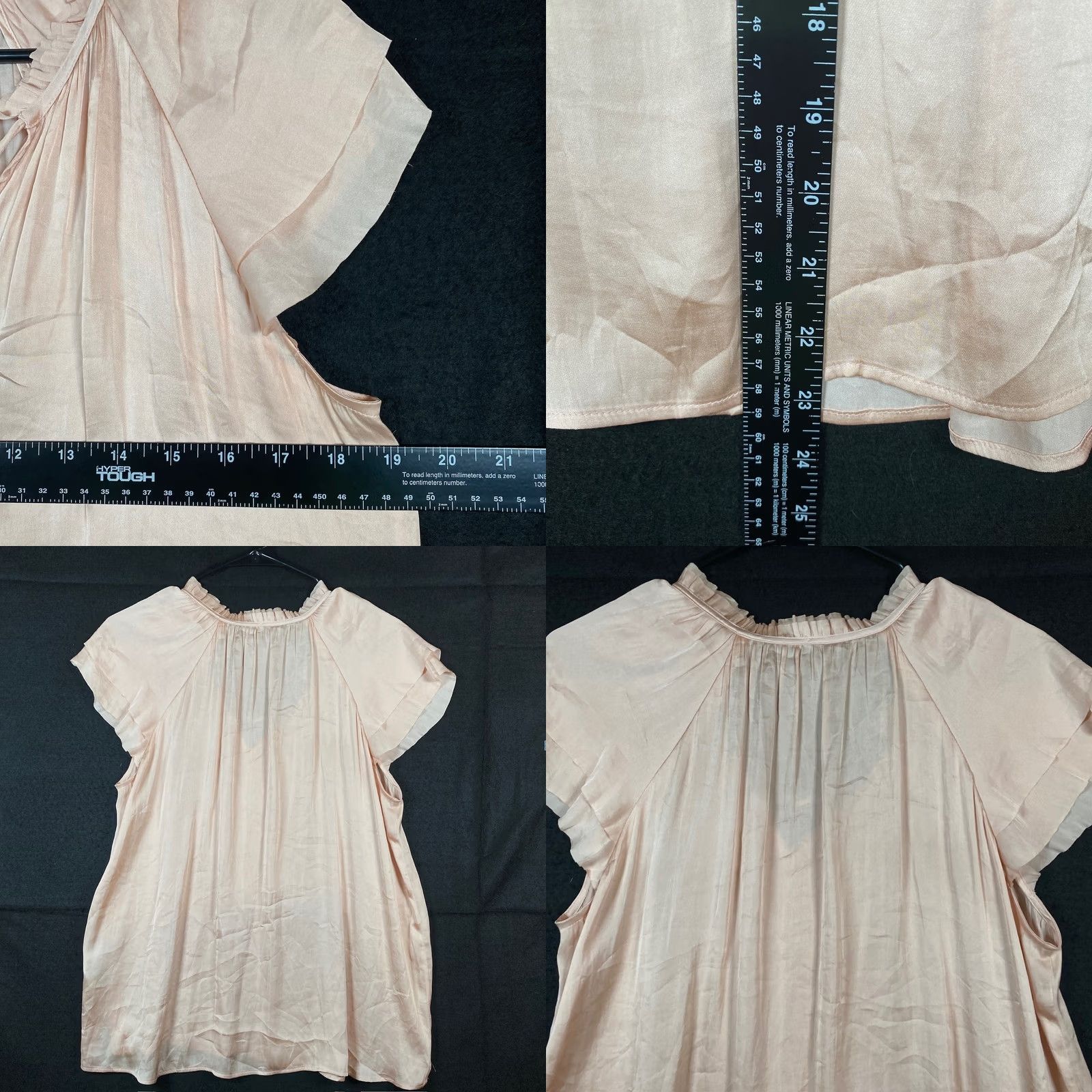 Banana Republic Banana Republic Blouse V Neck Cap Sleeve Polyester M Womens Peach Shiny Size M / US 6-8 / IT 42-44 - 8 Thumbnail