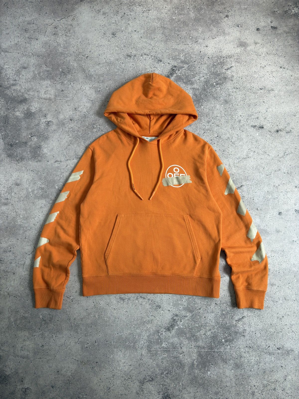 Orange Off-White Tape Arrows Hoodie