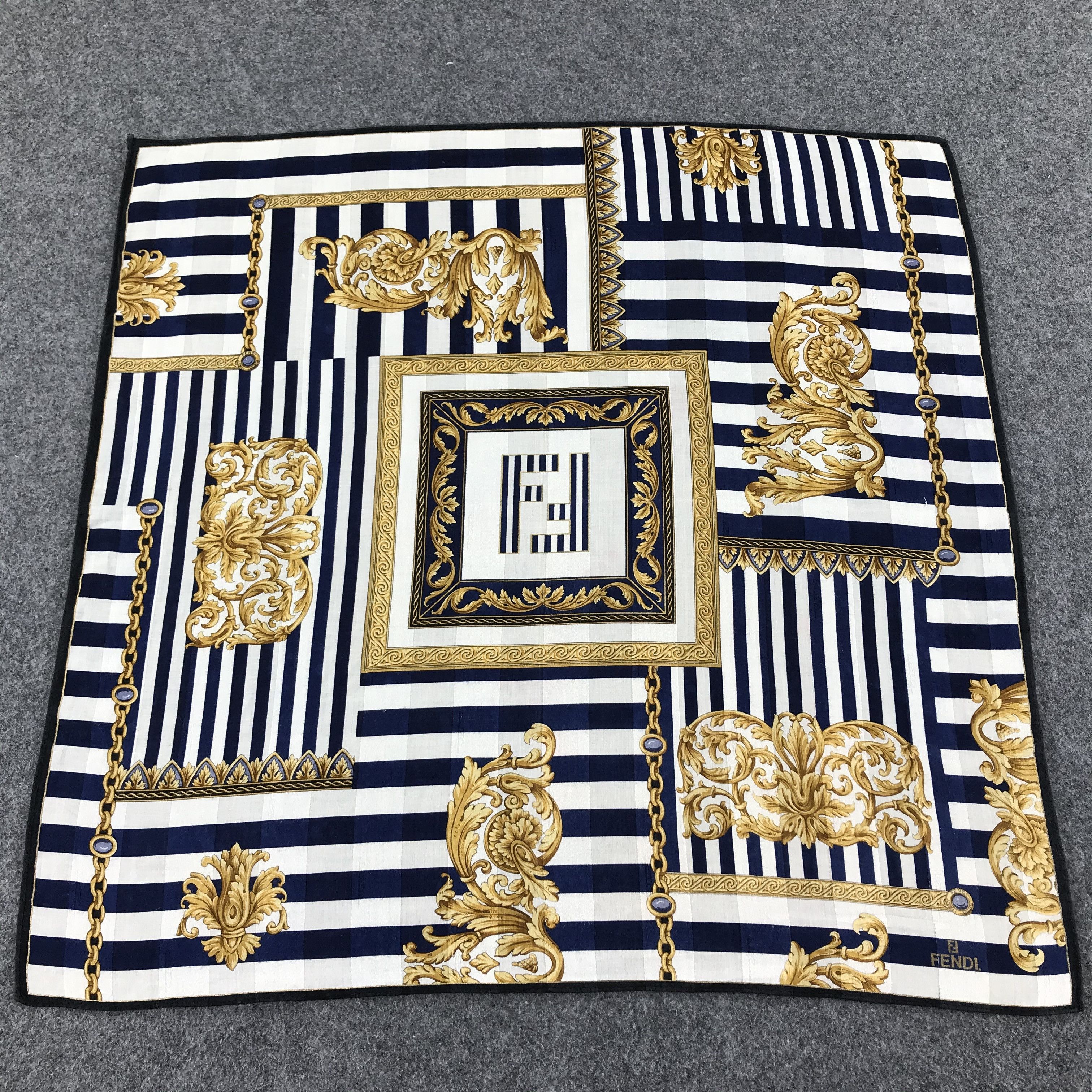 Fendi FF Baroque Handkerchief Neckerchief Bandana H411