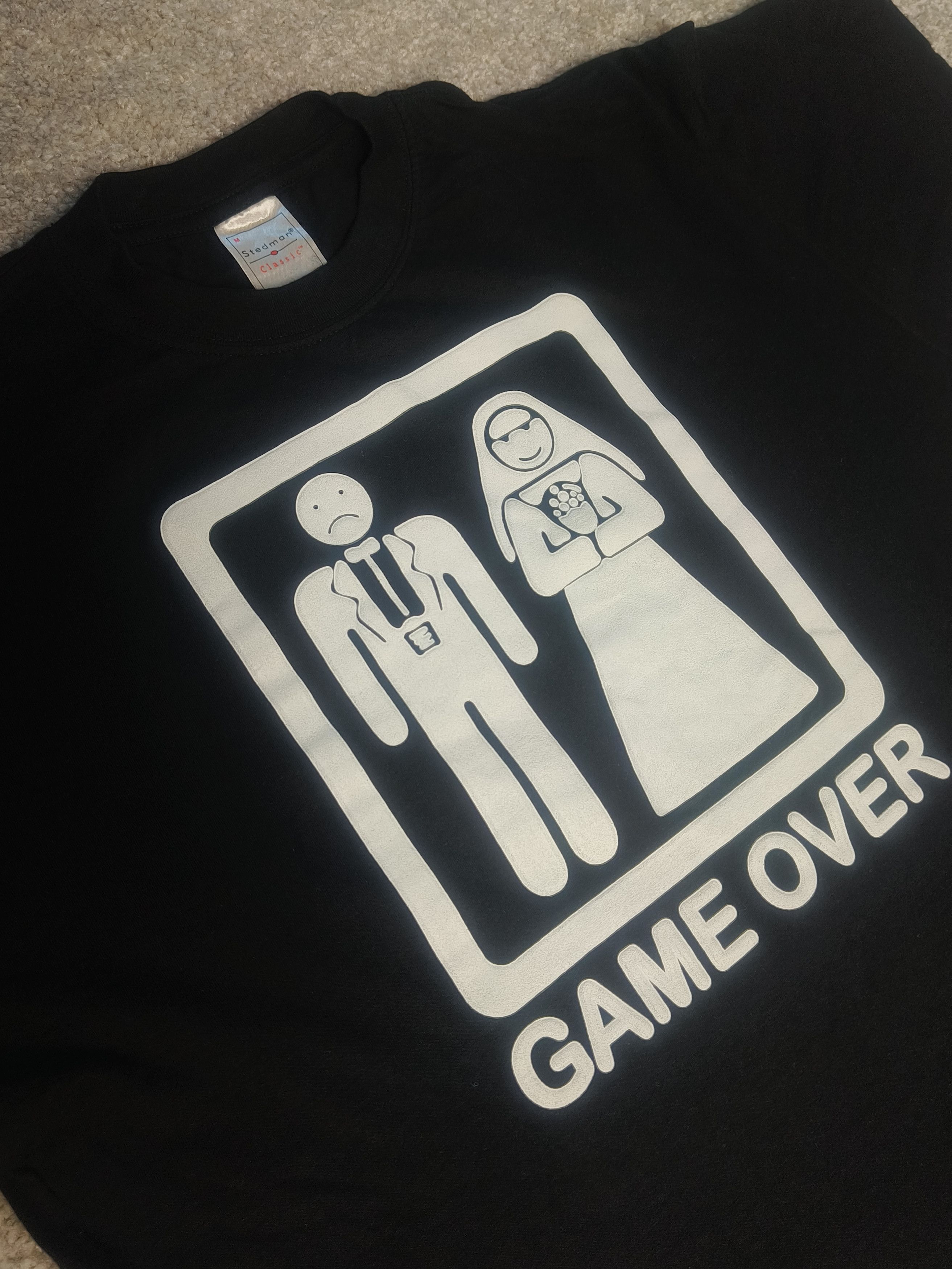 Other Vintage Game Over Stedman Wedding/Bachelor Party Black Tee Size US M / EU 48-50 / 2 - 2 Thumbnail