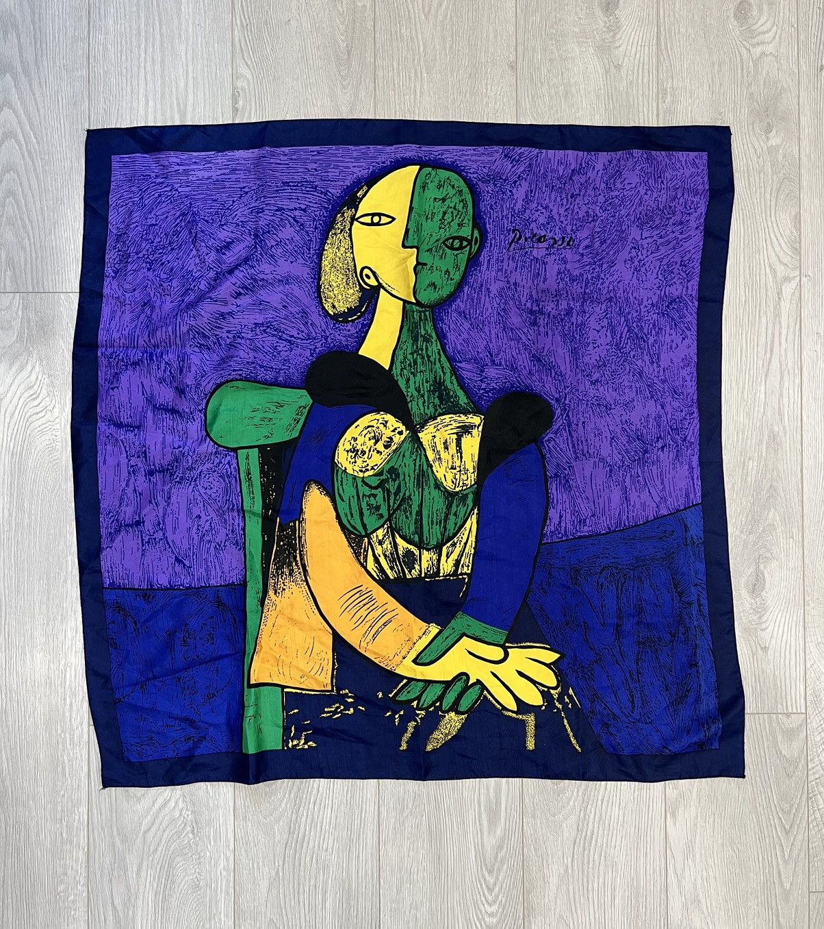 Vintage Vintage 90s Picasso Silk Scarf Art museum purple Size ONE SIZE - 1 Thumbnail