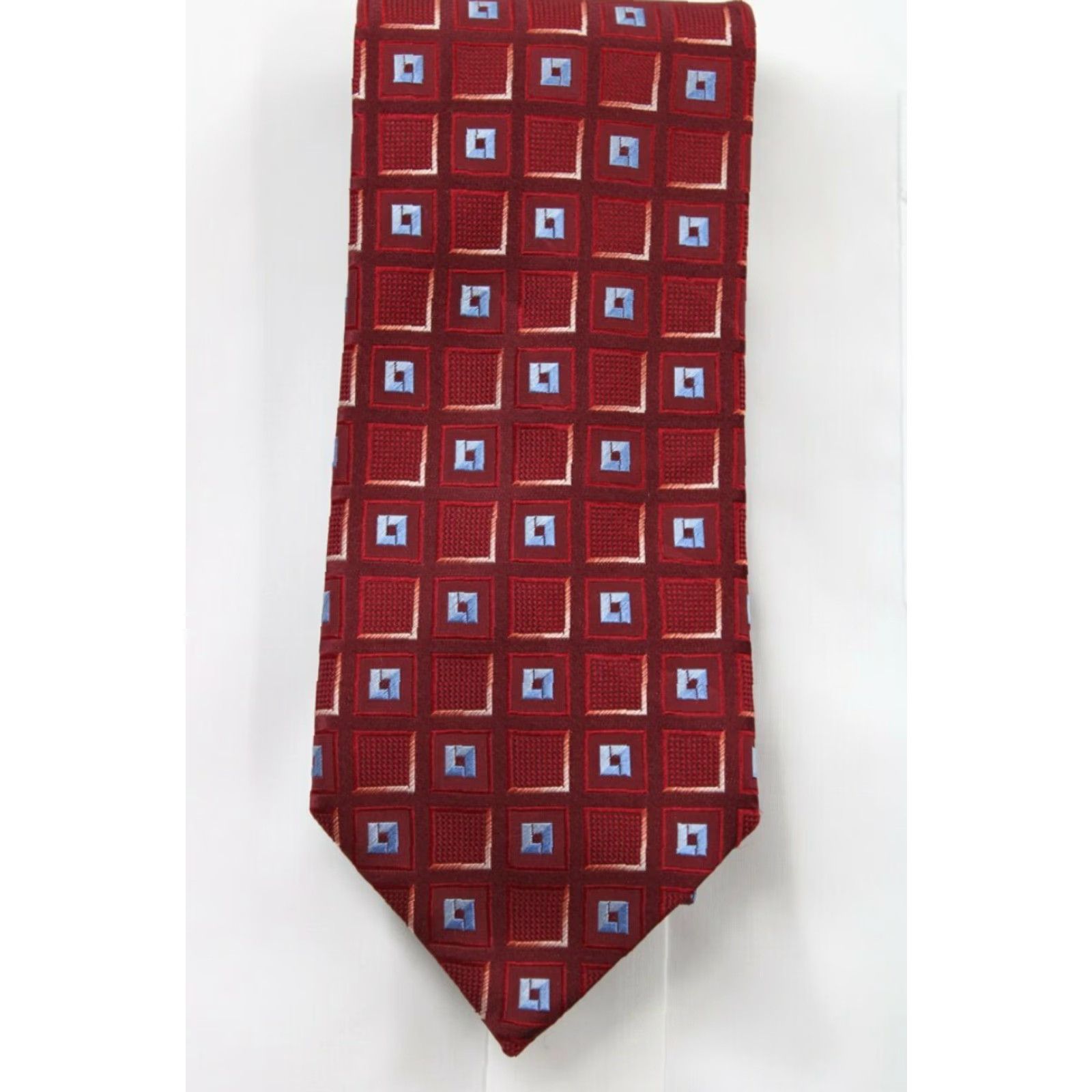 Ermenegildo Zegna Ermenegildo Zegna Silk Necktie Men's Red Geometric 58.5 x 3.75 Stylish Designer Size ONE SIZE - 7 Thumbnail
