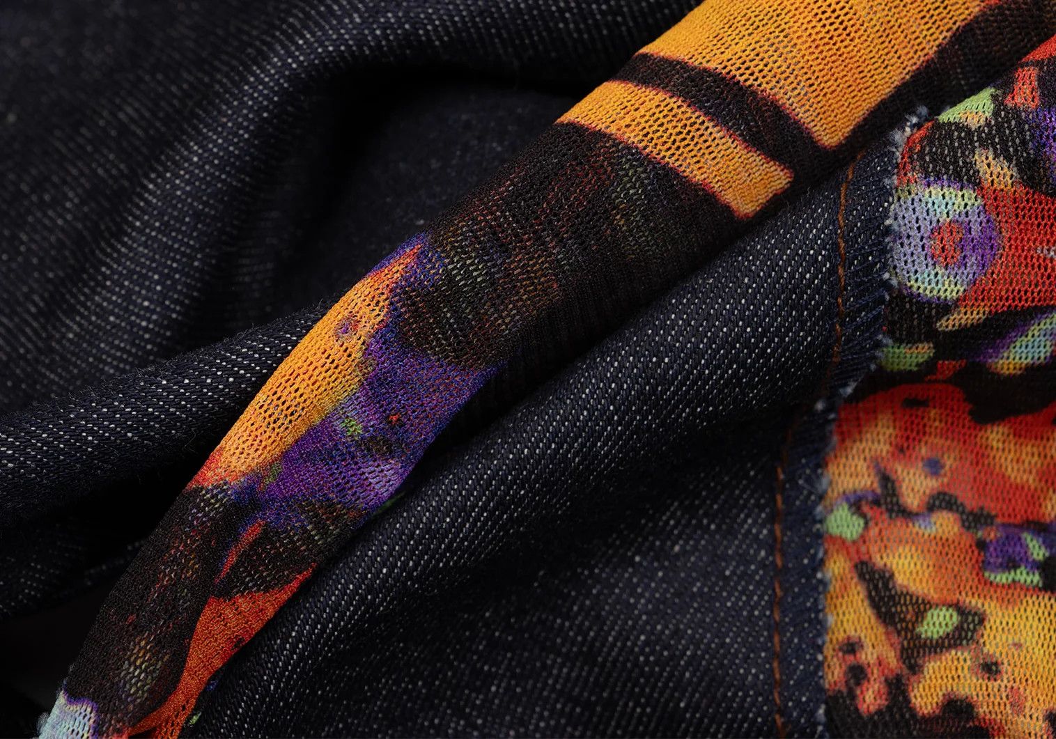 Jean Paul Gaultier Psychedelic Pattern Power Net Flare Denim Pants Blue 46 Size US 30 / EU 46 - 16 Thumbnail