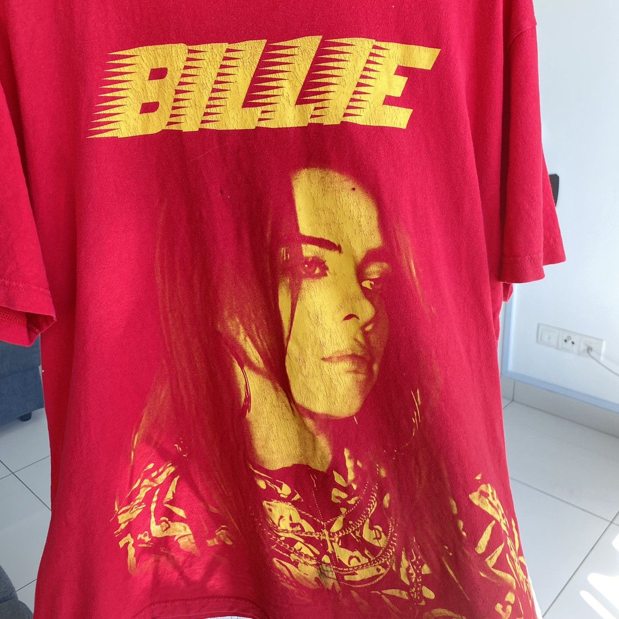 Billie Eilish Thrashed Faded Billie Eilish Lash Music ERD GRUNGE TEE Size US XL / EU 56 / 4 - 2 Thumbnail