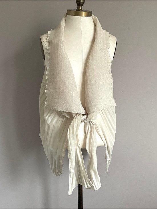 Other Lundstrom Chiffon Pleated Tie Front Vest Jacket - NWTs! Size XL / US 12-14 / IT 48-50 - 2 Thumbnail