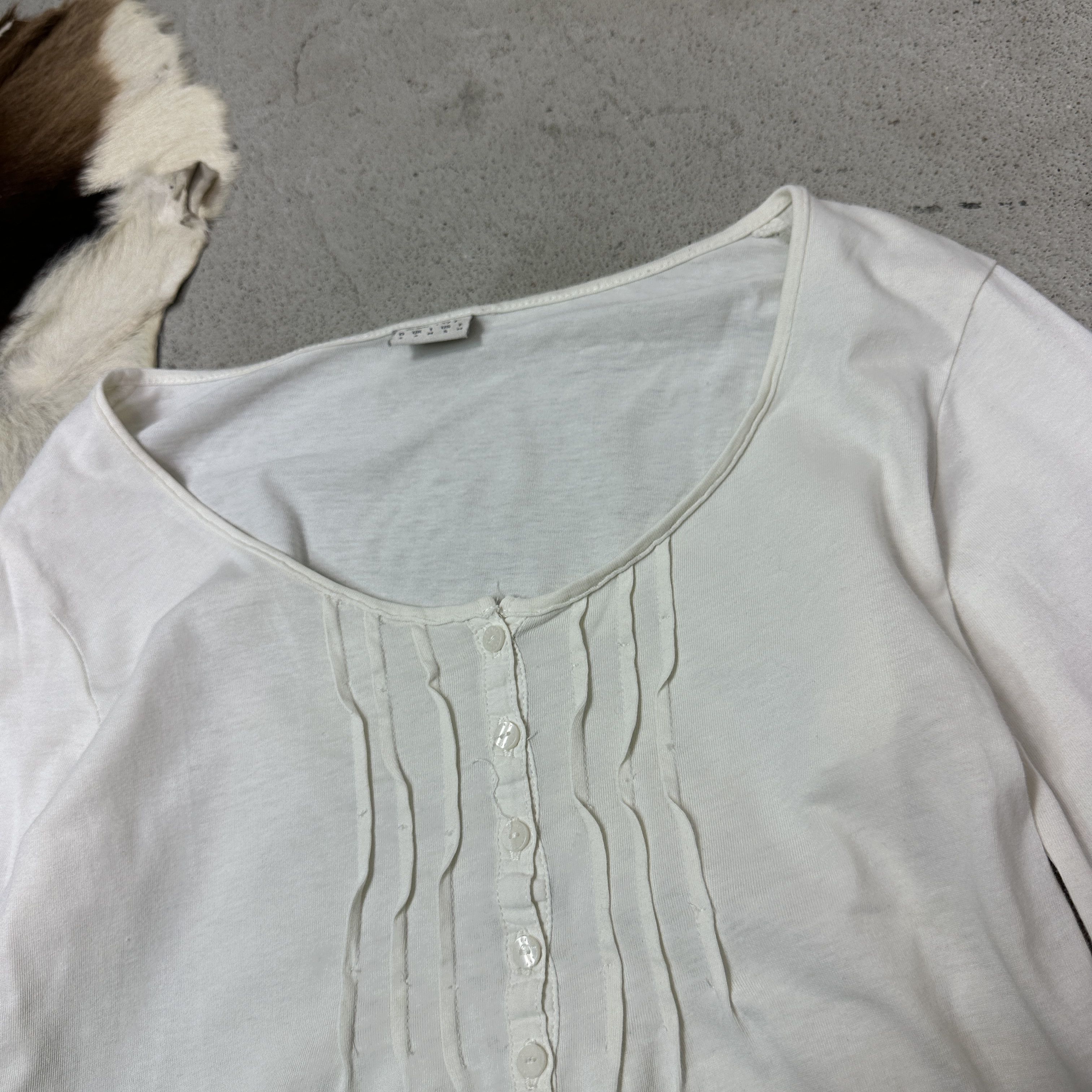 Vintage Vintage Romantic Fitted White Longsleeve Y2K Size S / US 4 / IT 40 - 3 Thumbnail