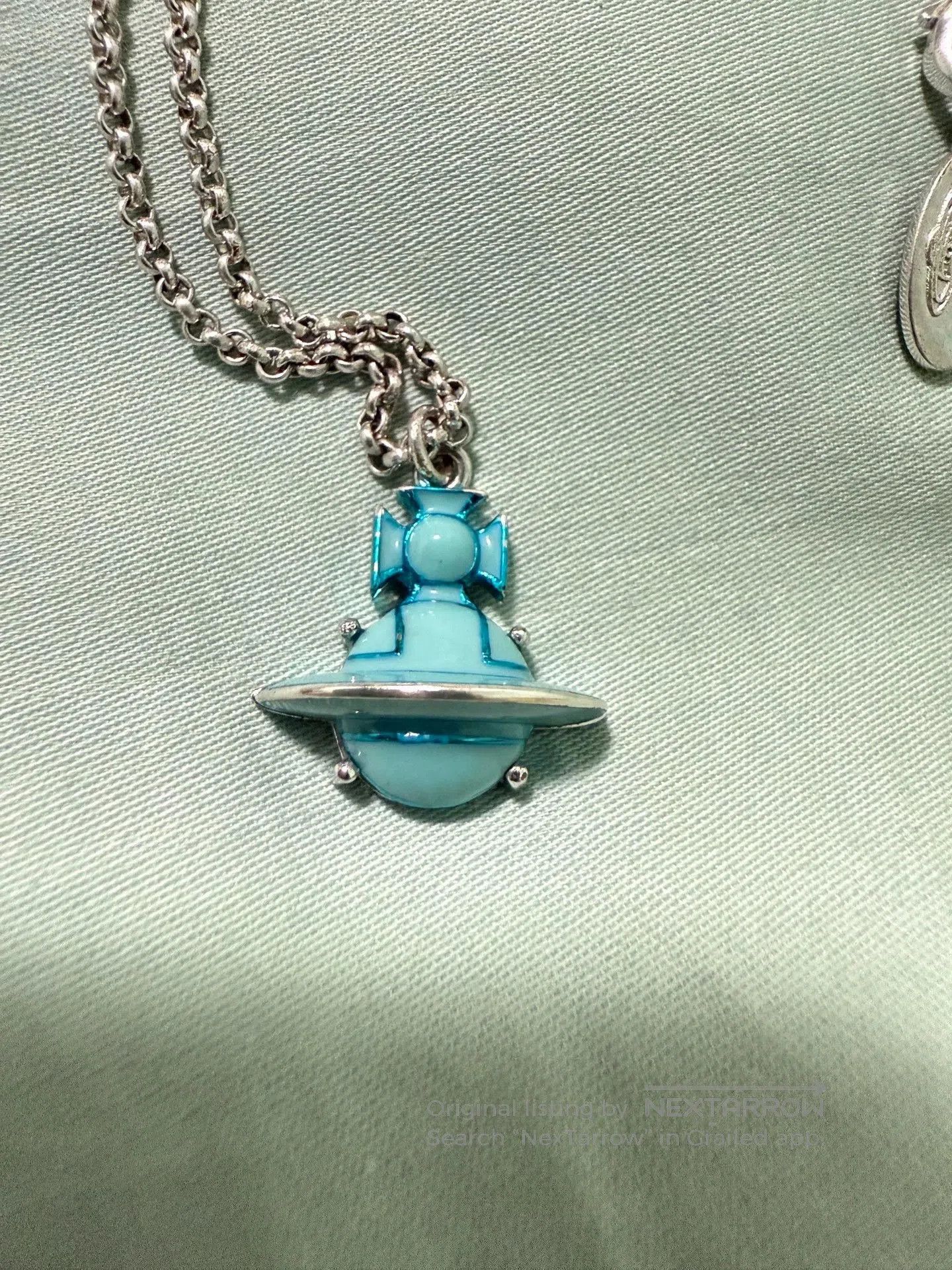 Tiffany & Co. vintage blue enamel necklace with spherical charm. Size ONE SIZE - 2 Thumbnail