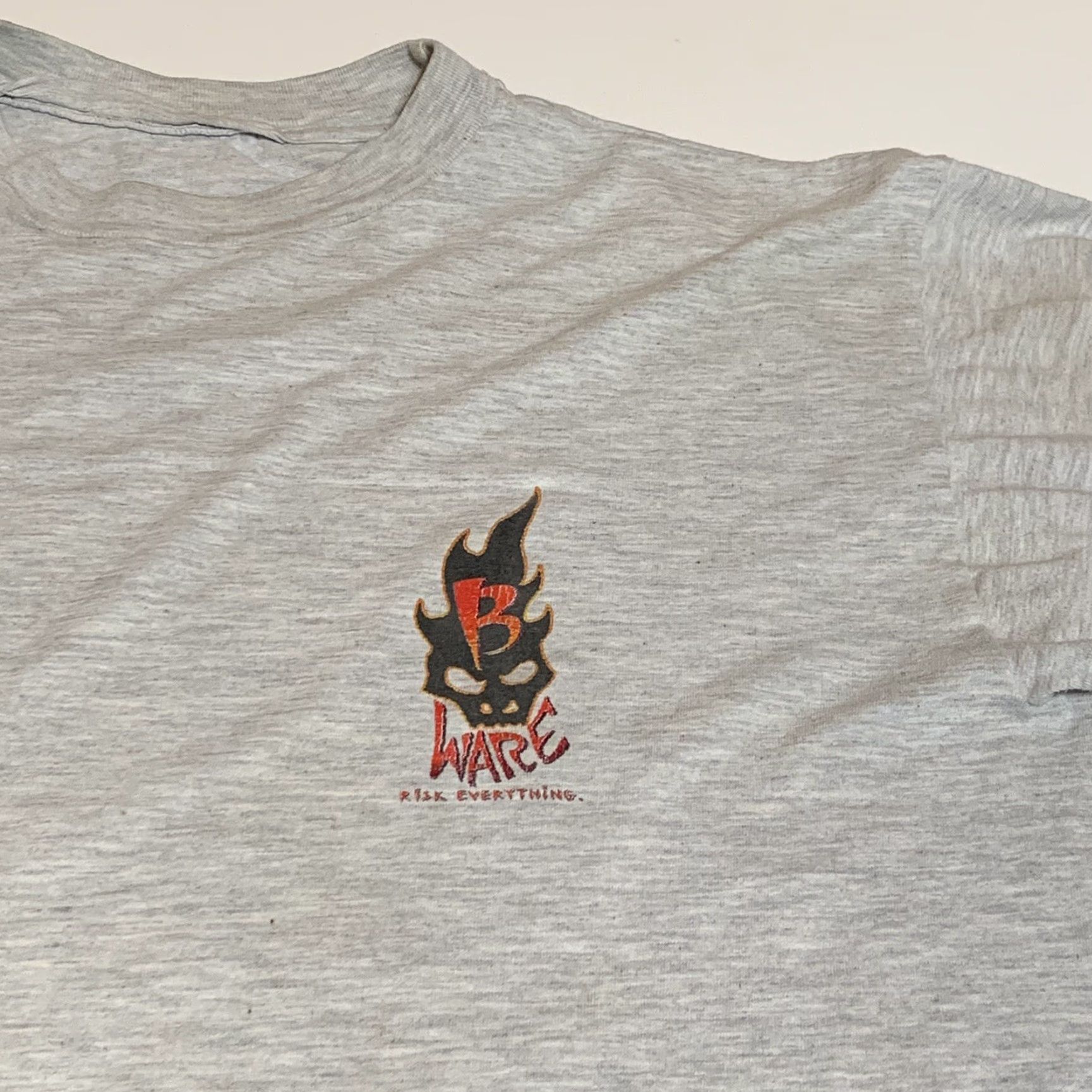 Vintage VINTAGE B Ware Risk Everything Not For The Weak Gray Graphic T-shirt Sz L Size US L / EU 52-54 / 3 - 4 Thumbnail