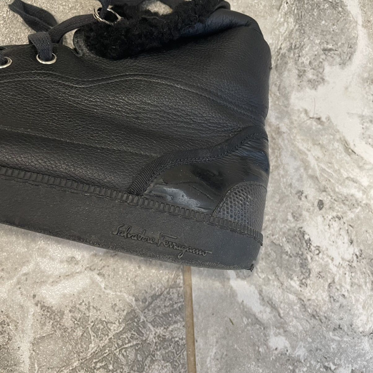 Salvatore Ferragamo Salvatore Ferragamo leather shoes boots black Foxy Fur faux Size US 7 / IT 37 - 2 Thumbnail