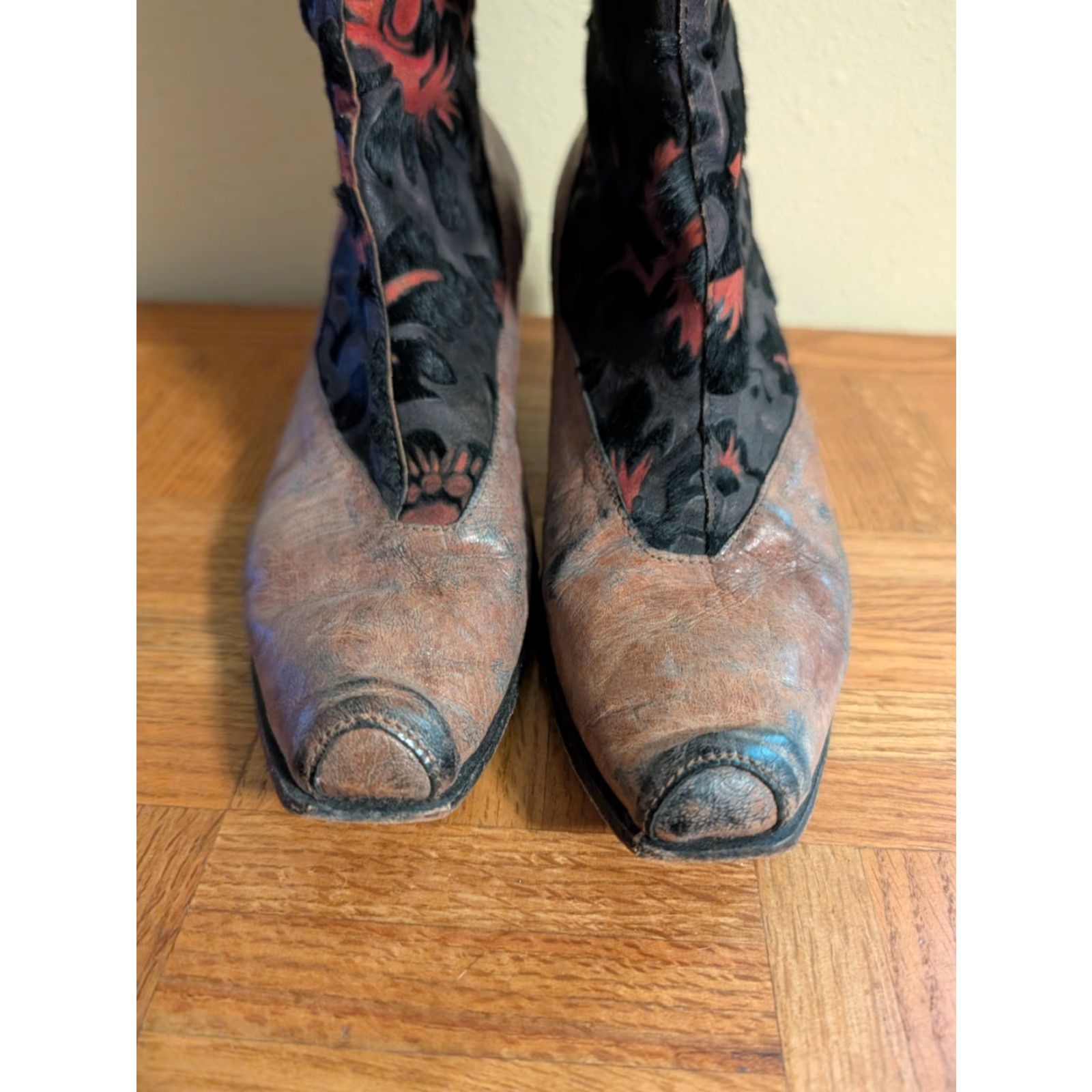 Vintage VINTAGE CYDWOQ Handel Boots Women 9.5 39.5 maroon Leather Heeled Boots USA 90s? Size US 10 / IT 40 - 4 Thumbnail