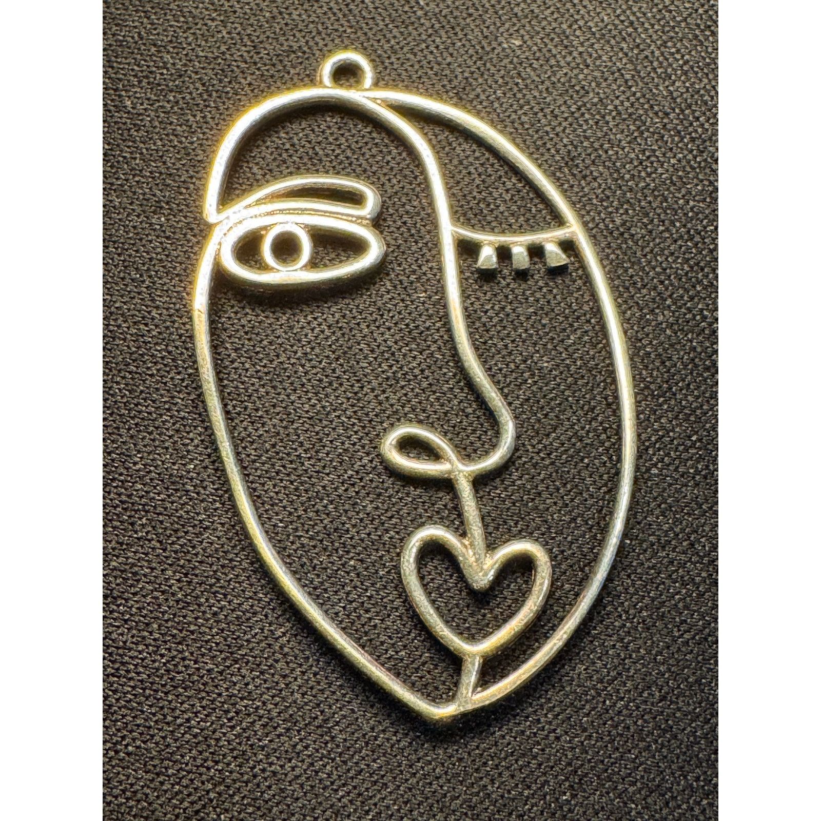 Other Vintage Artizan Made Abstract Face Pendant Test 925 Vermeil Size ONE SIZE - 1 Thumbnail