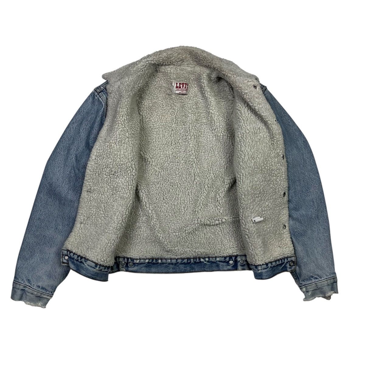 Levi's Vintage Clothing × Vintage 90s Levi’s Vintage Clothing Denim Sherpa Jacket Made in USA Size US L / EU 52-54 / 3 - 5 Thumbnail