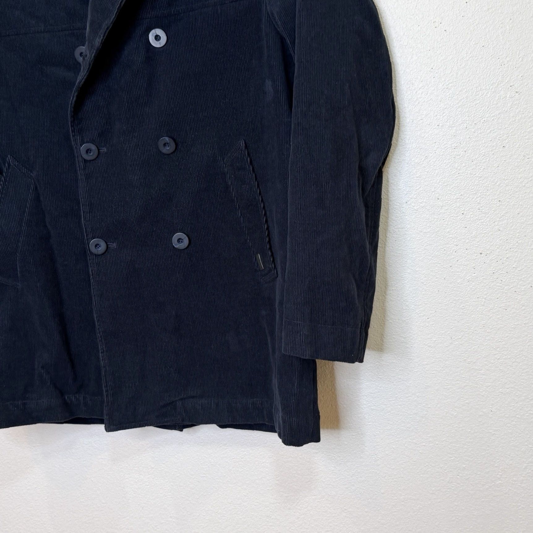Ted Baker Ted Baker Peacoat Mens Size 3 US 38 Dark Blue Corduroy Double Breasted Nautical Size US XXS / EU 40 - 3 Thumbnail