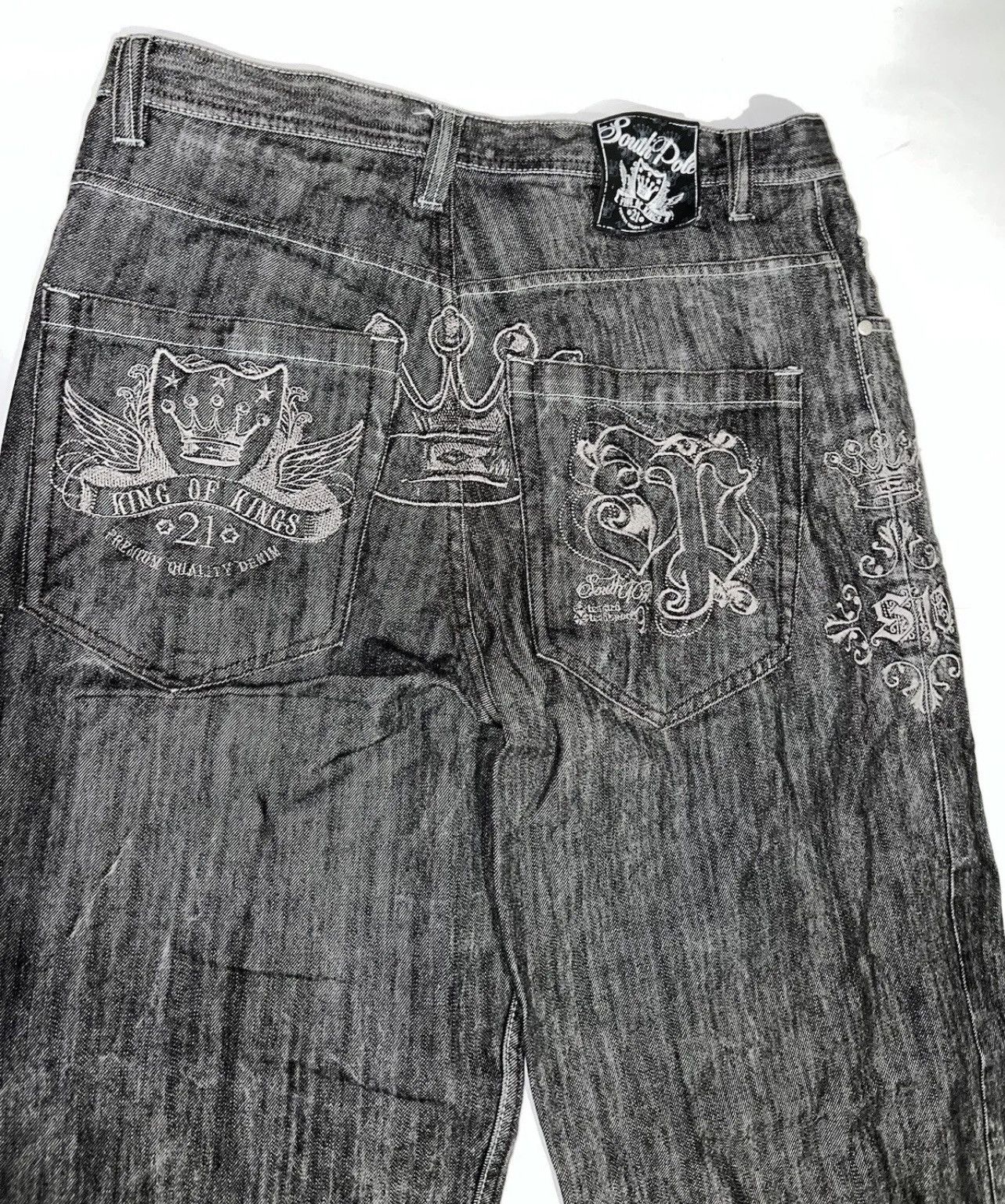 image of Vintage Southpole Jeans Size 36 X 30 Kings Of Kings Y2K in Black, Men's