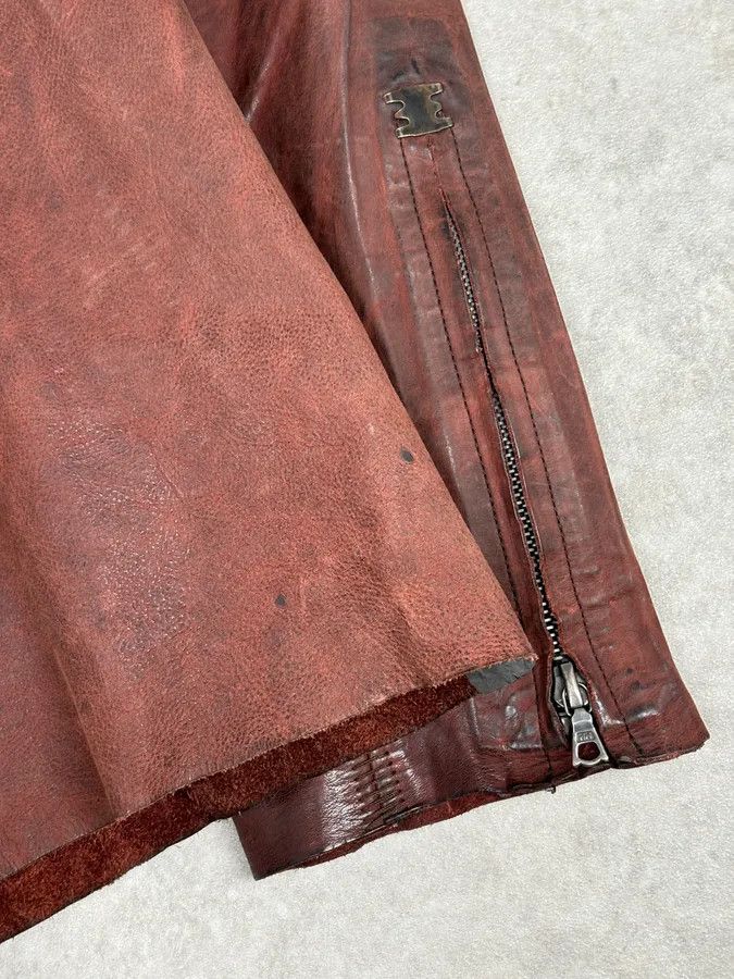 Isaac Sellam Experience Isaac Sellam Bordeaux Leather Back-Zip Avant-Garde Jacket Size US L / EU 52-54 / 3 - 12 Thumbnail