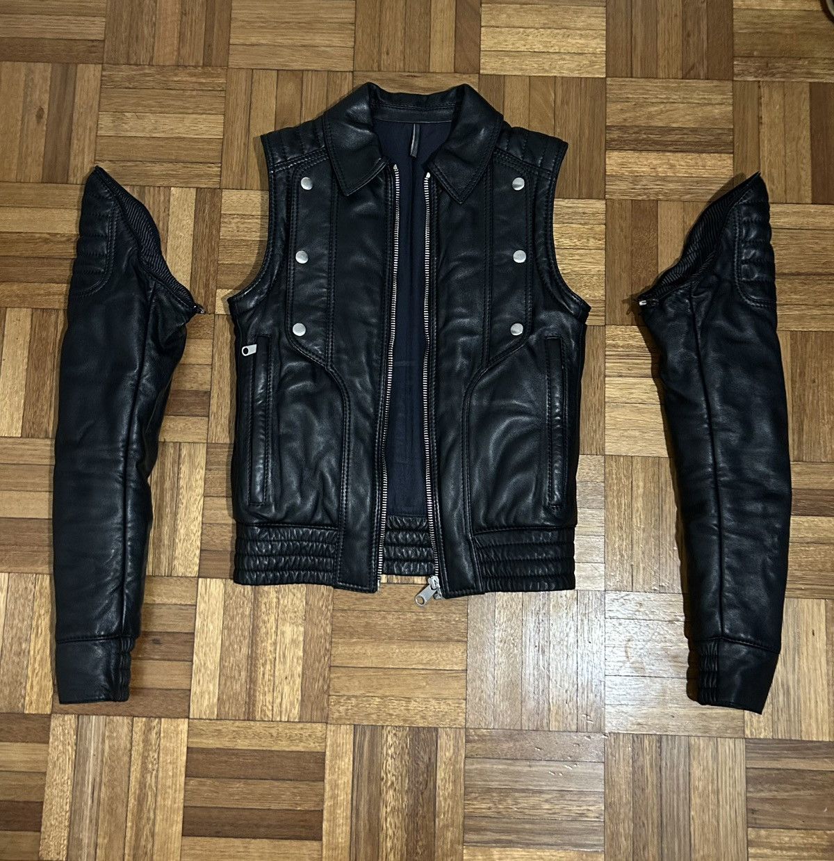Dior Dior homme leather moto jacket Size US XXS / EU 40 - 2 Thumbnail