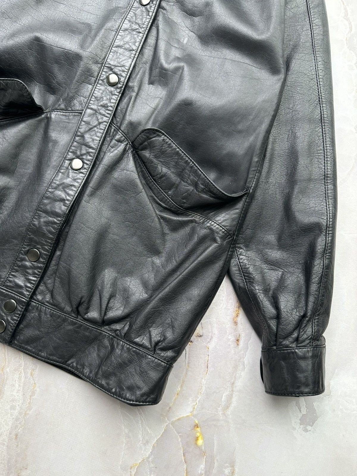 Japanese Brand Vintage Leather Jacket (E1) Size S / US 4 / IT 40 - 5 Thumbnail
