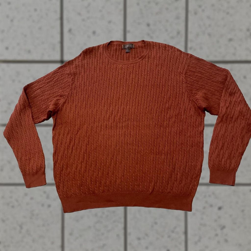 Vintage VINTAGE Tassa Elba Orange Cable Knit Sweater Men L Halloween Fall 90s Baggy Wide Pullover Knit Shirt Mens Size US L / EU 52-54 / 3 - 1 Thumbnail