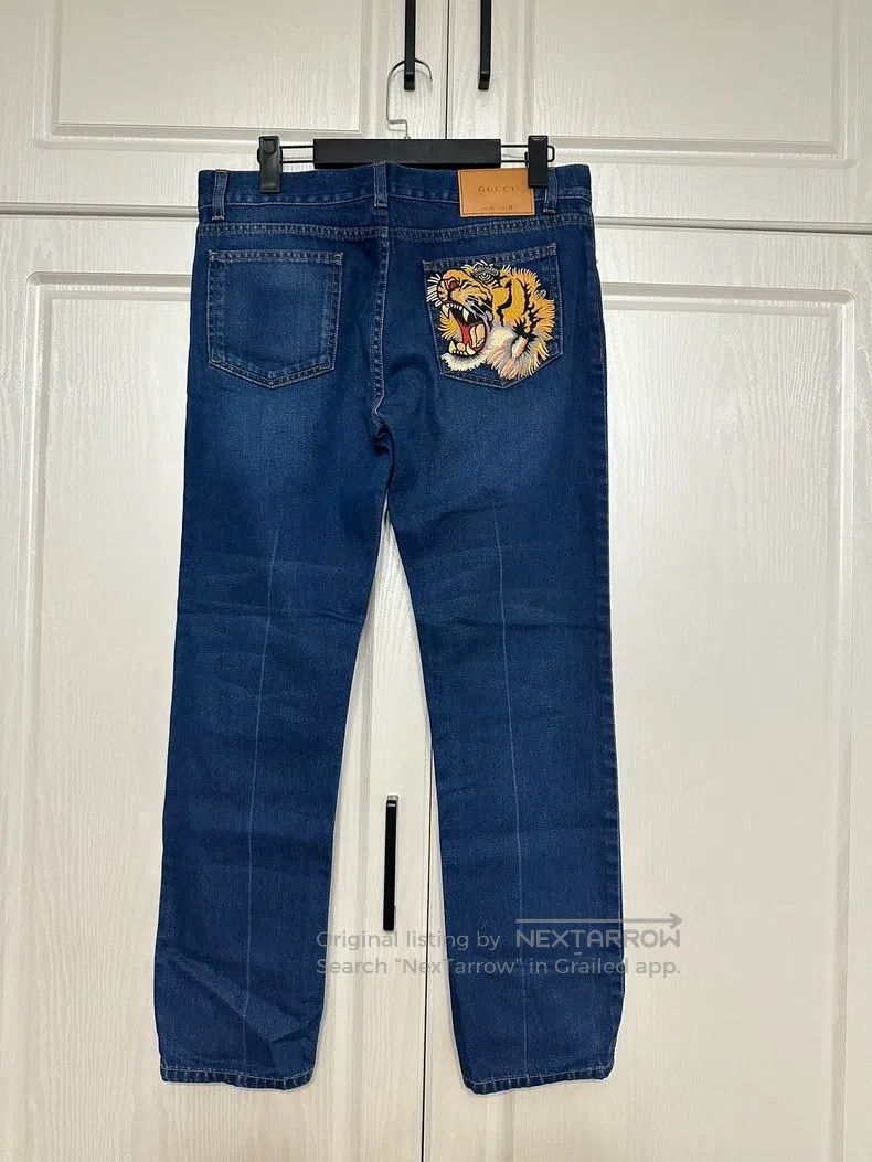 Gucci Gucci Tiger embroidered jeans Size 29" - 2 Thumbnail