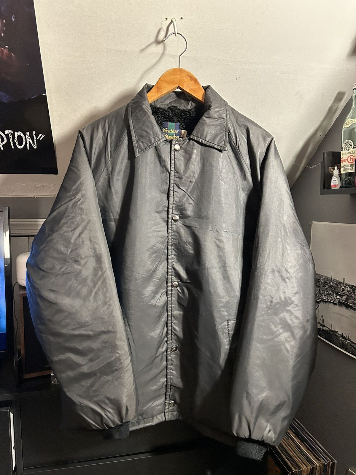 Vintage Vintage 90’s Weather Breaker waxed nylon button up jacket Size US L / EU 52-54 / 3 - 1 Thumbnail
